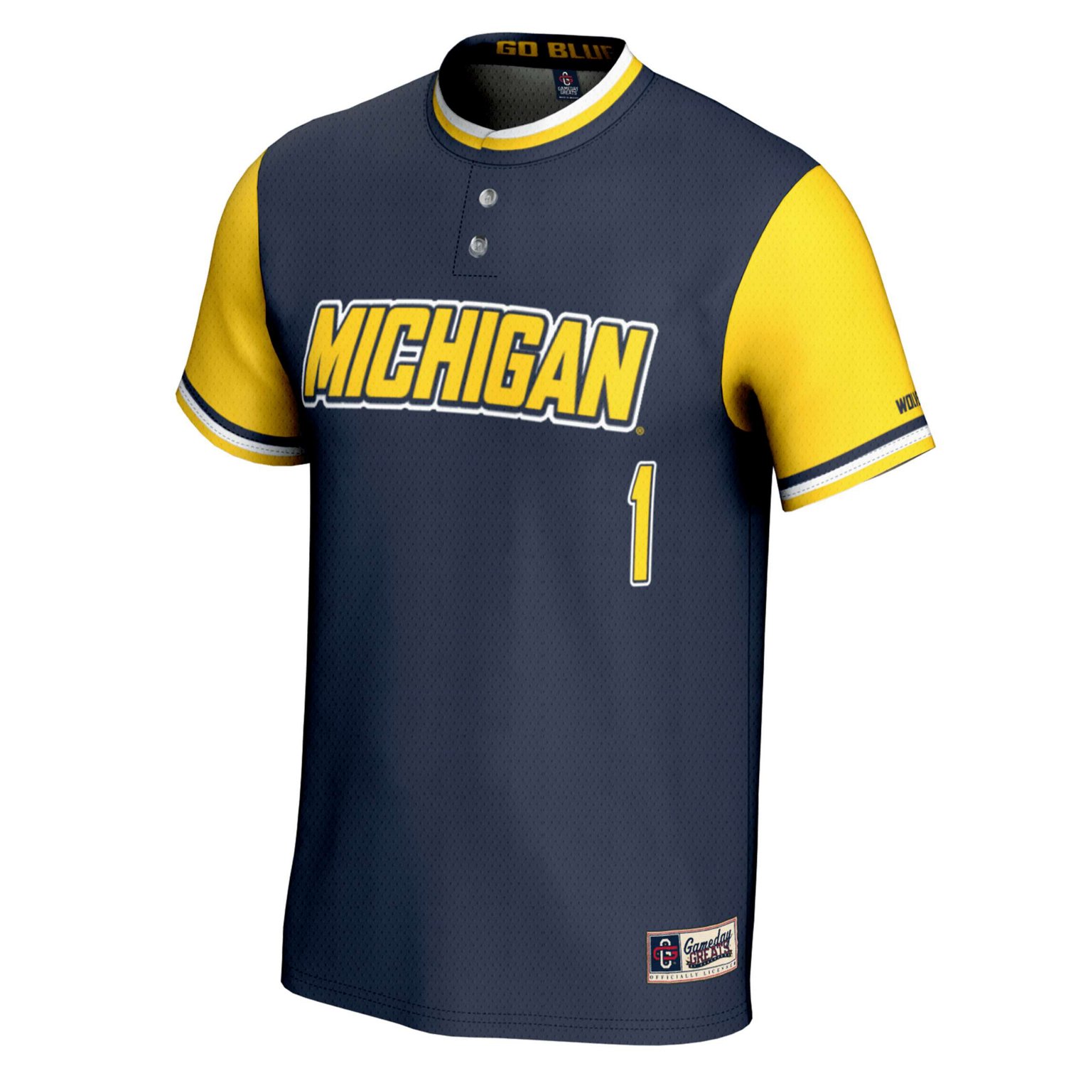 GameDay Greats 1 Michigan Wolverines Lightweight Softball Jersey                                                                 - view number 2