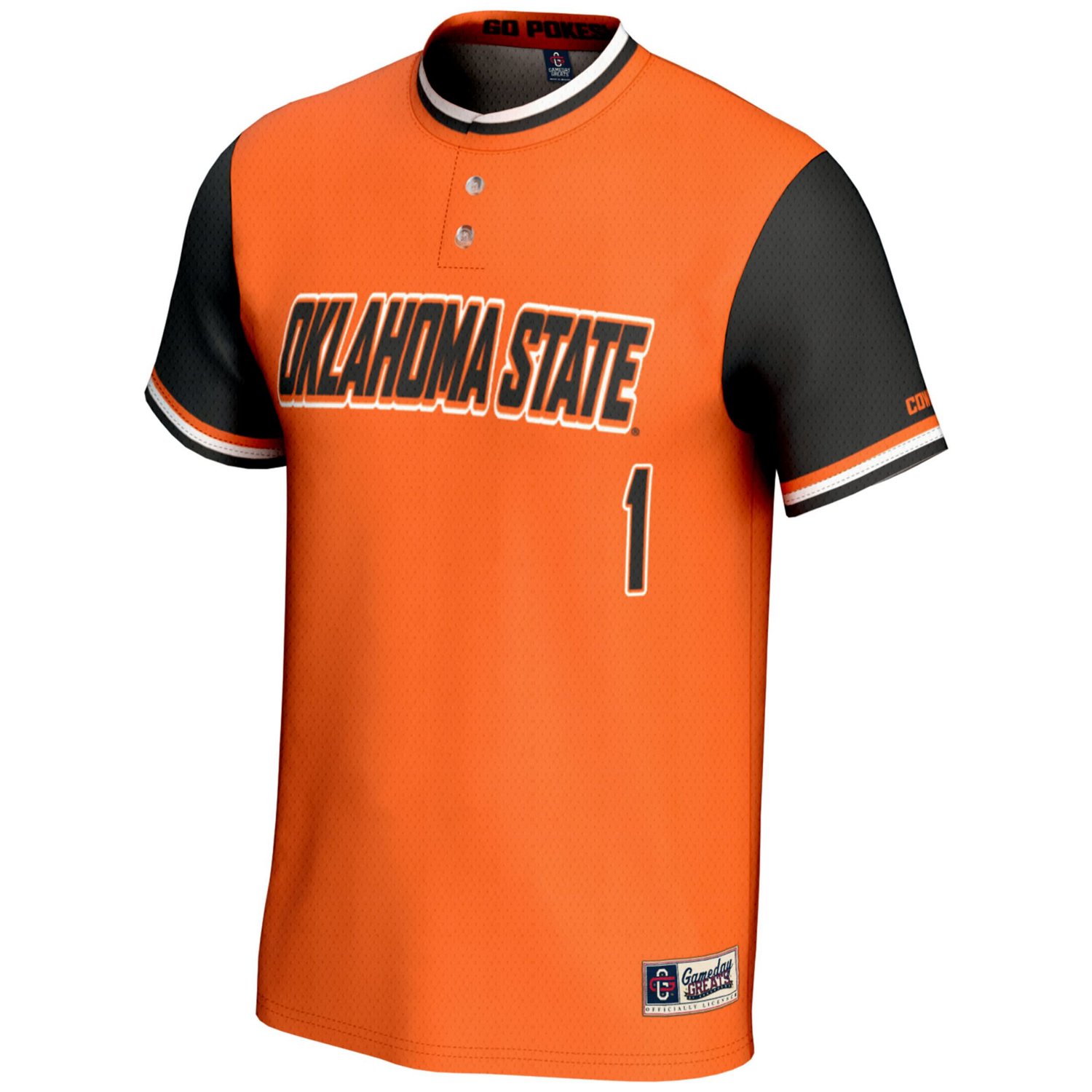 GameDay Greats 1 Oklahoma State Cowboys Lightweight Softball Jersey - view number 2