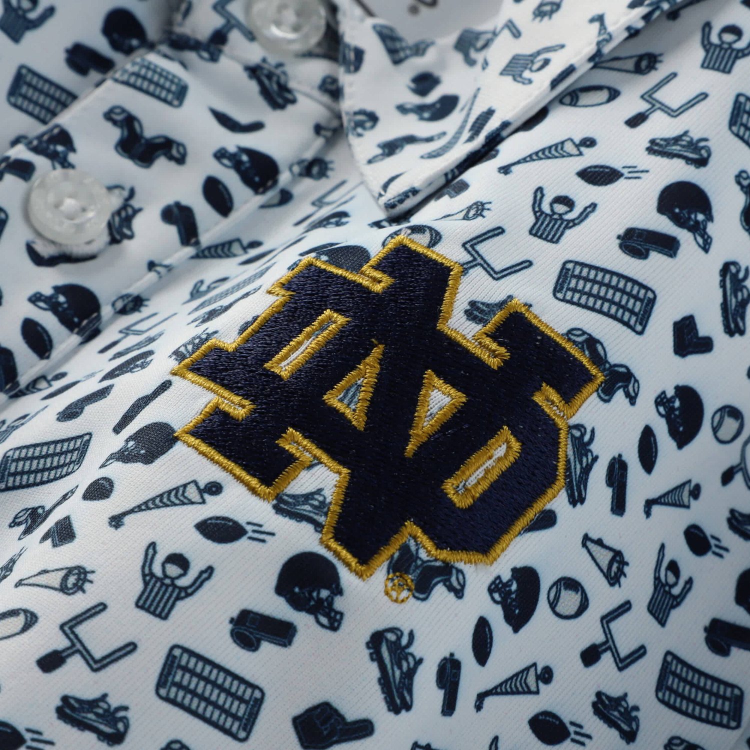 Garb Navy Notre Dame Fighting Irish Tom Allover Print Performance Polo - view number 2