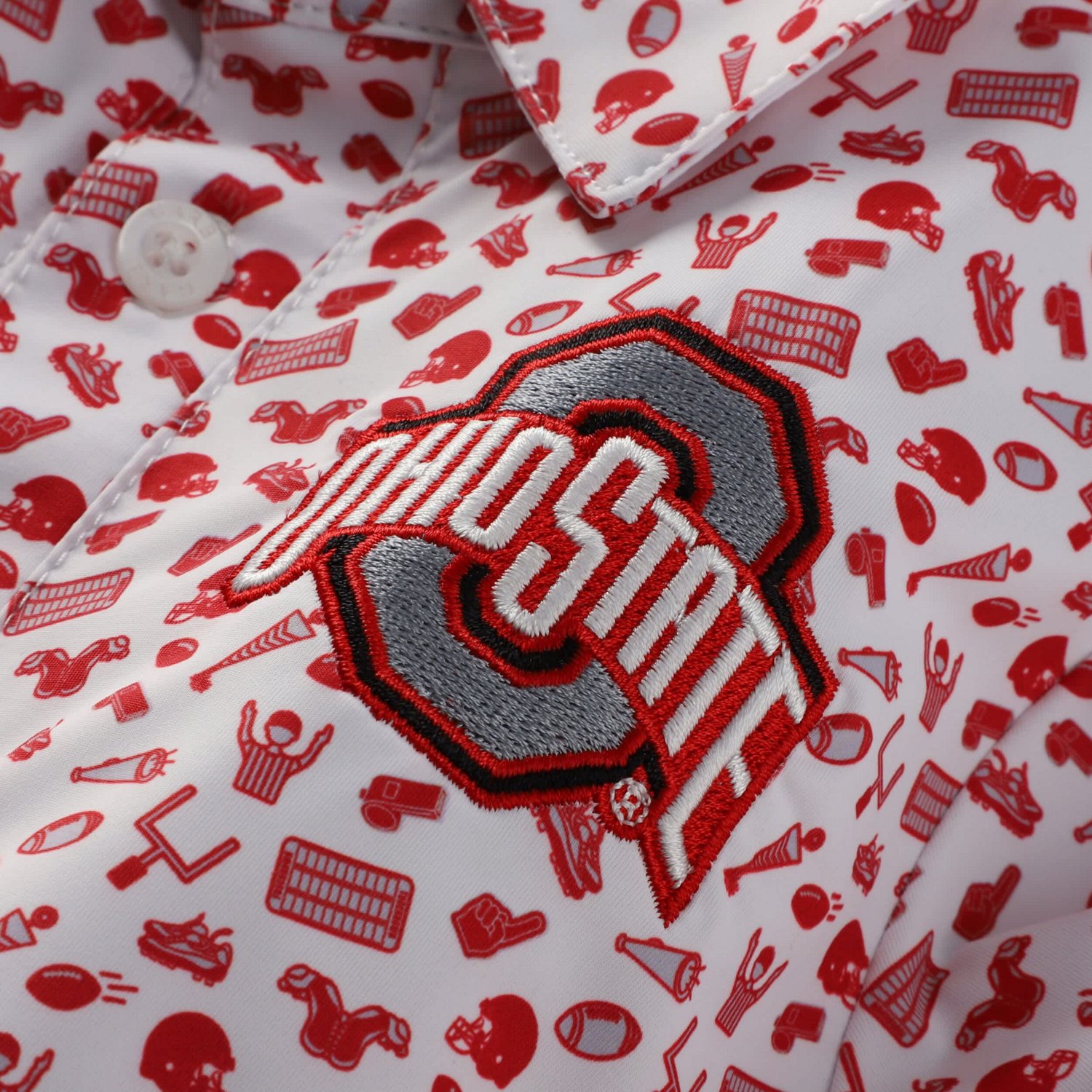 Garb Scarlet Ohio State Buckeyes Tom Allover Print Performance Polo - view number 2
