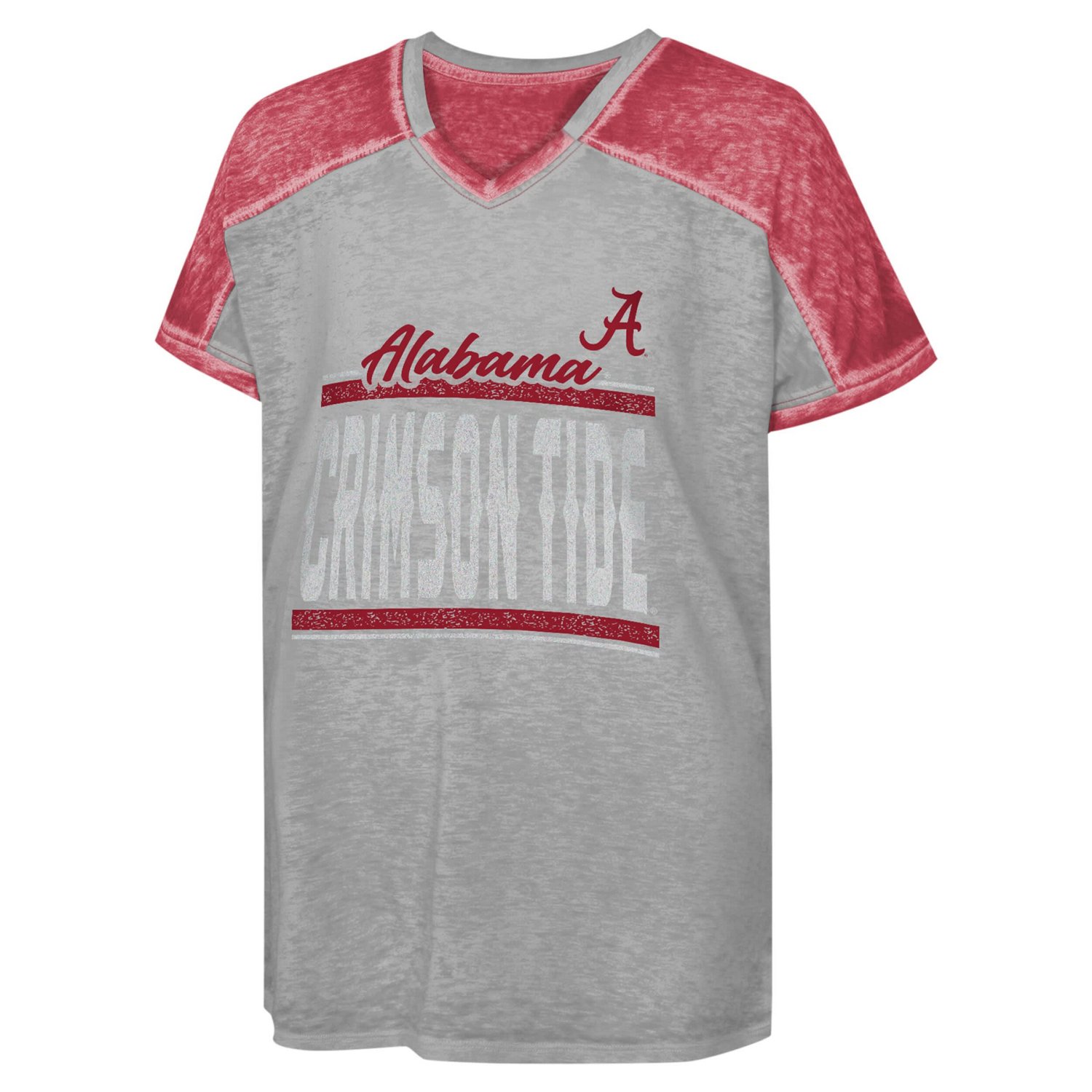 Girls Youth Alabama Crimson Tide Up for Anything Colorblock Dolman V-Neck T-Shirt                                                - view number 2