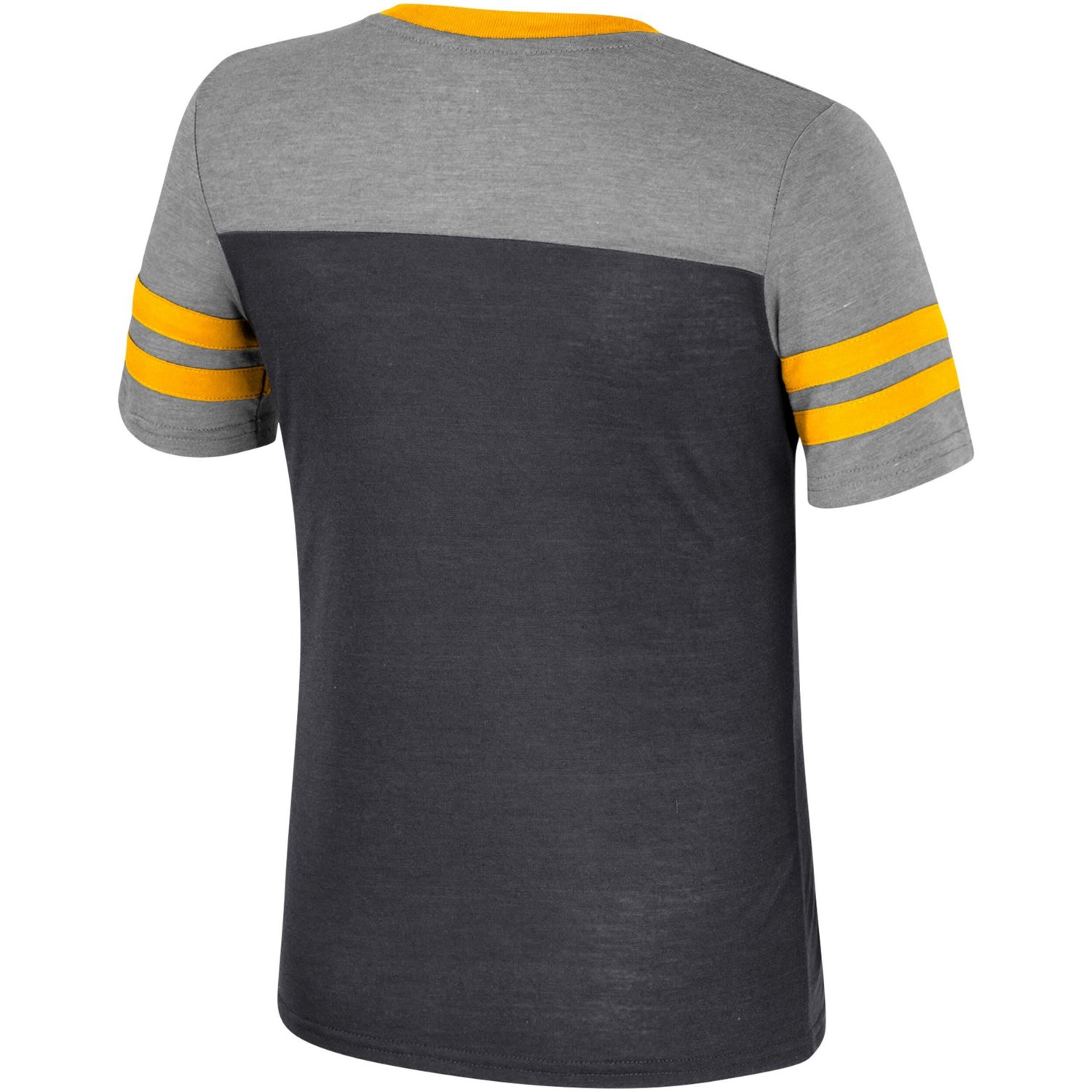 Girls Youth Colosseum /Heather Gray Iowa Hawkeyes Summer Striped V-Neck T-Shirt - view number 3