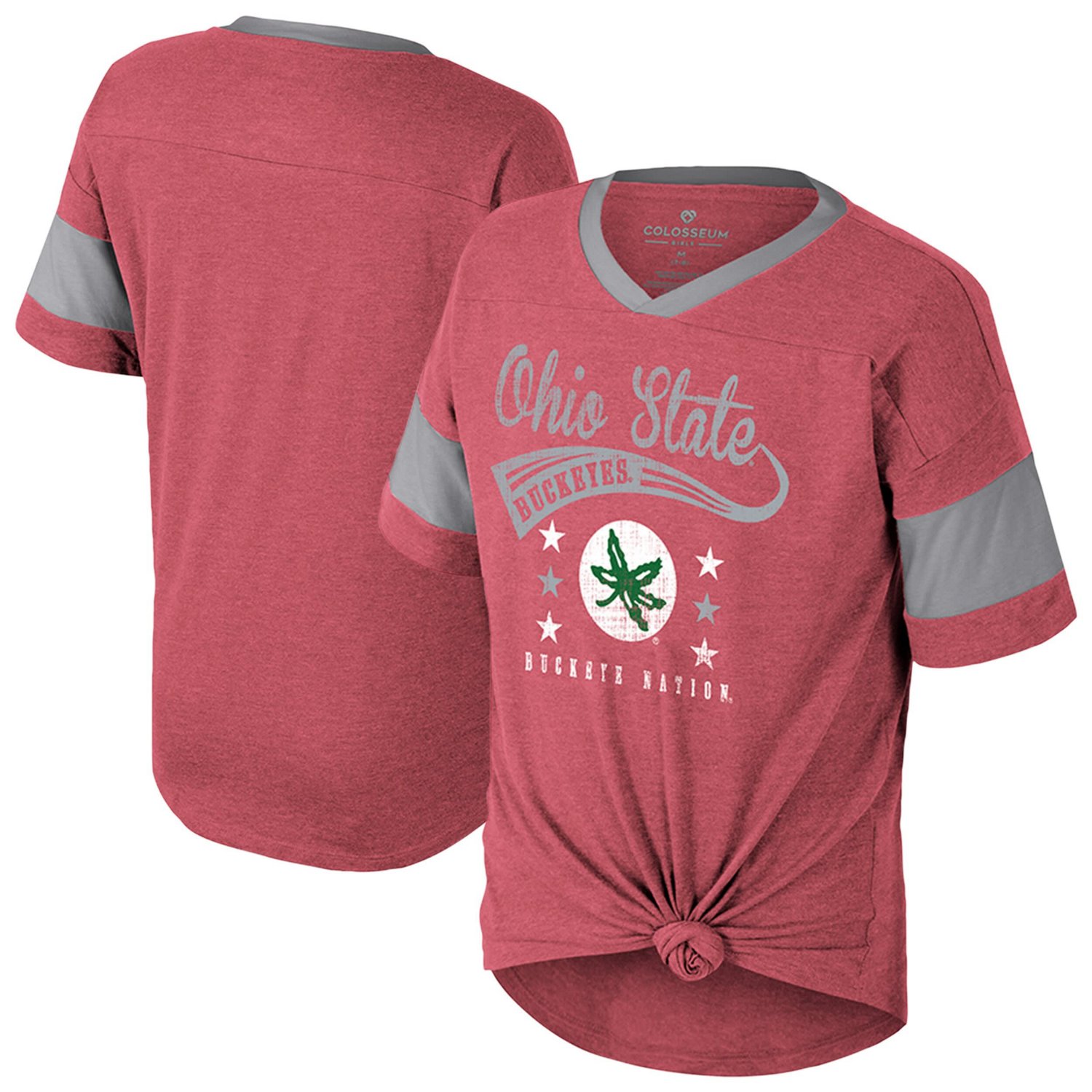 Girls Youth Colosseum Ohio State Buckeyes Frontier Tie Front T-Shirt                                                             - view number 1