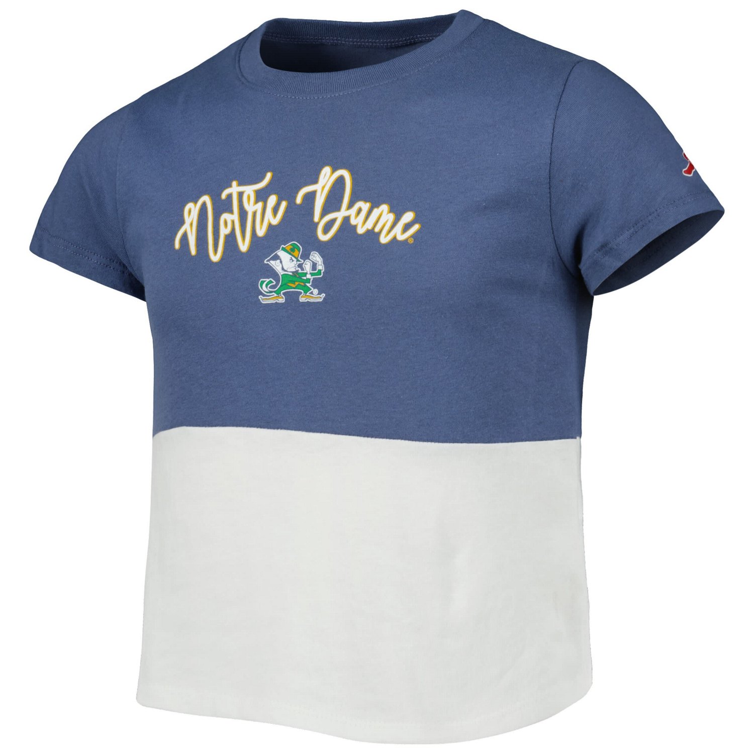 Girls Youth League Collegiate Wear /White Notre Dame Fighting Irish Colorblocked T-Shirt - view number 2