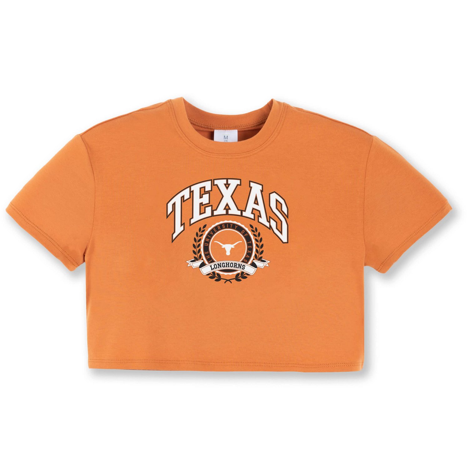Girls Youth ZooZatz Burnt Texas Longhorns Laurels Tri-Blend Cropped T-shirt