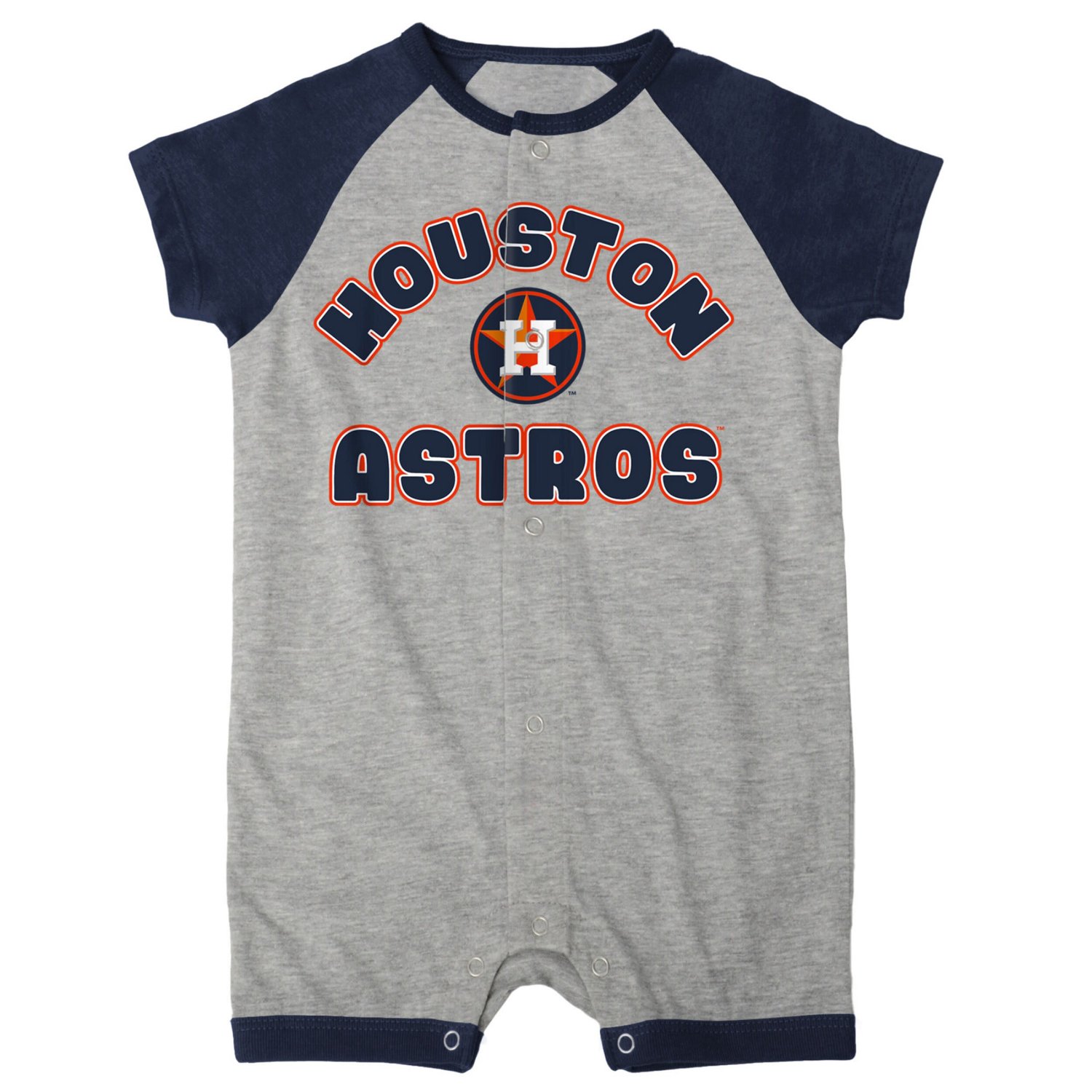 Houston Astros Extra Base Hit Raglan Full-Snap Romper