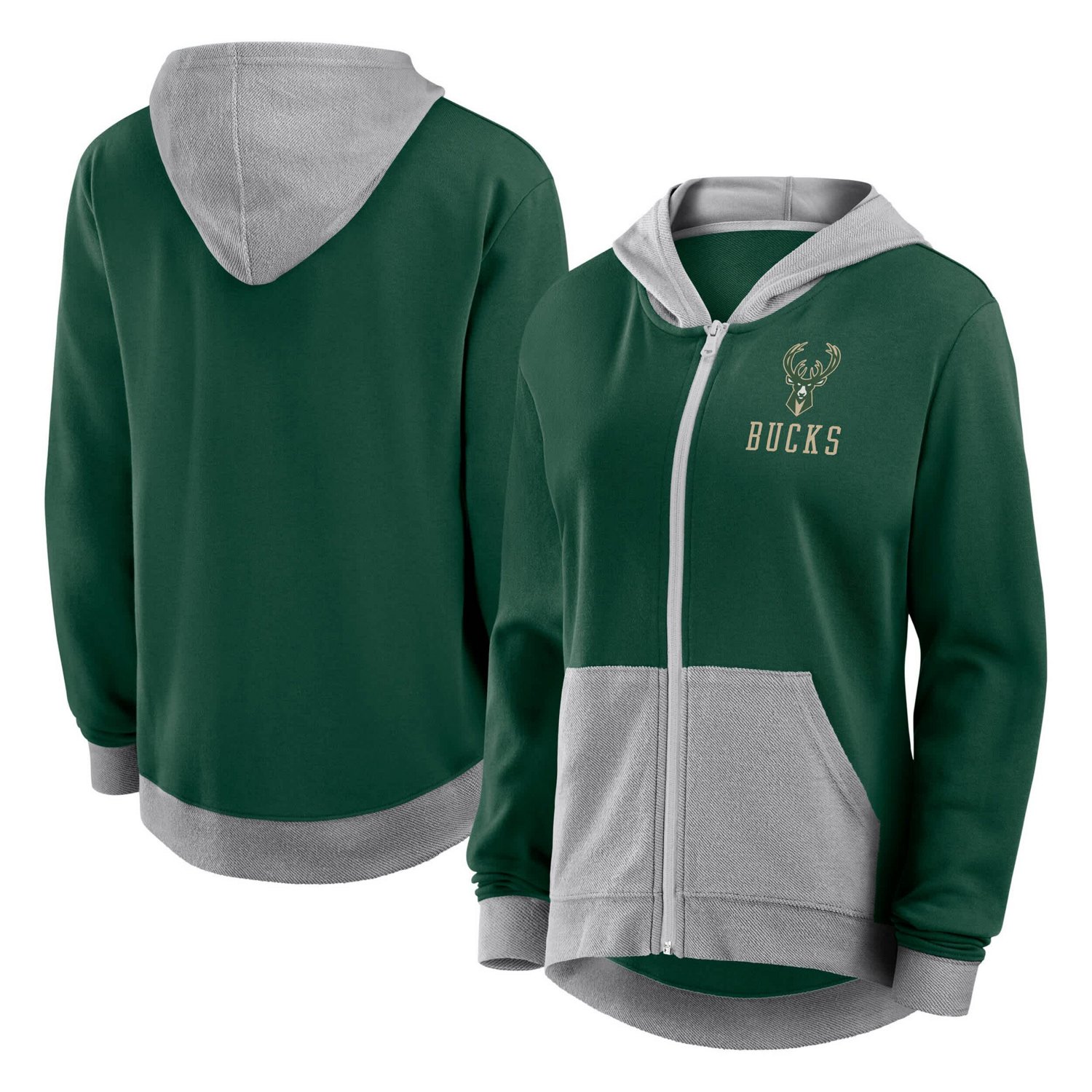 Hunter Milwaukee Bucks Hit It French Terry Full-Zip Hoodie