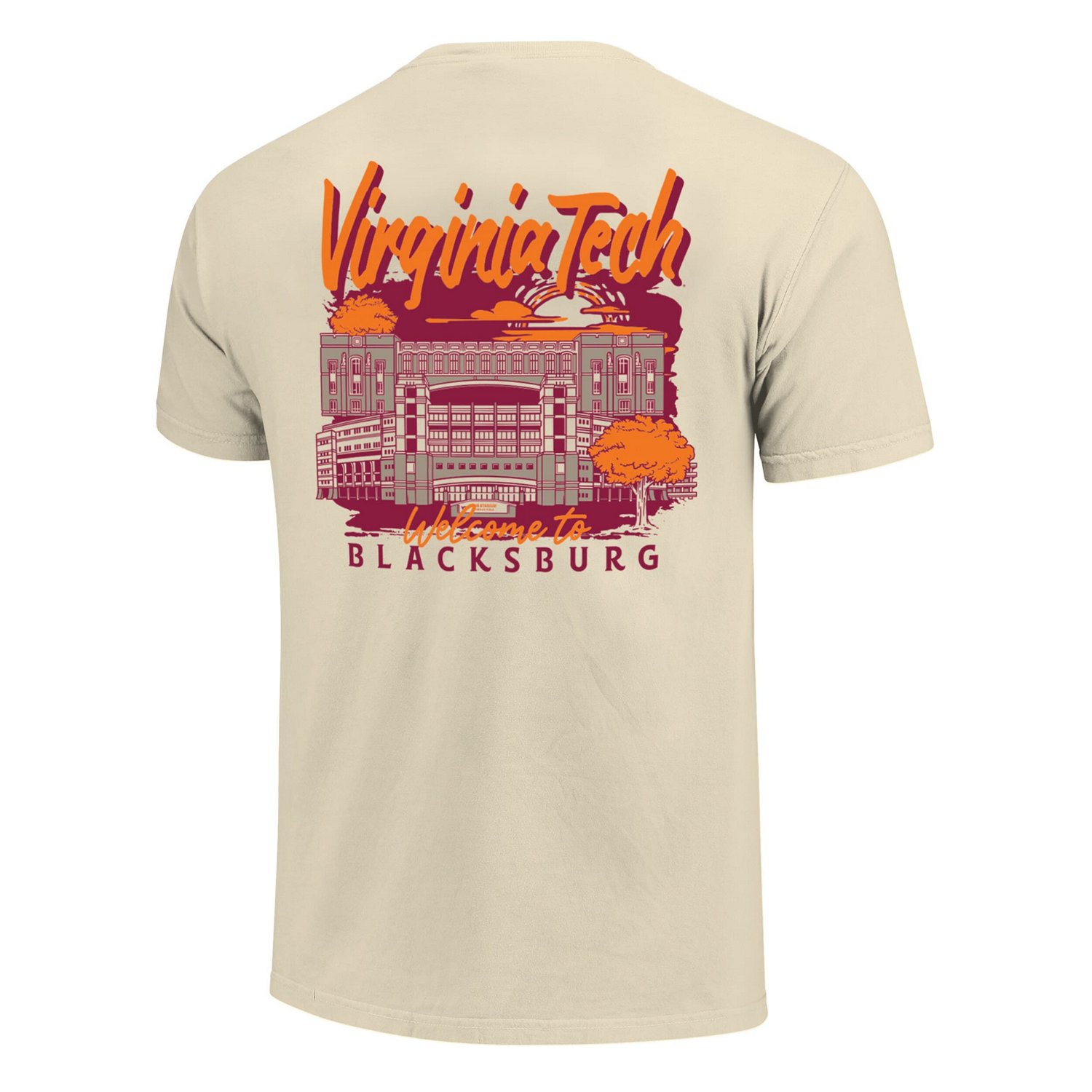 Image One Virginia Tech Hokies Comfort Colors Hand-Drawn Campus Stack T-Shirt - view number 3