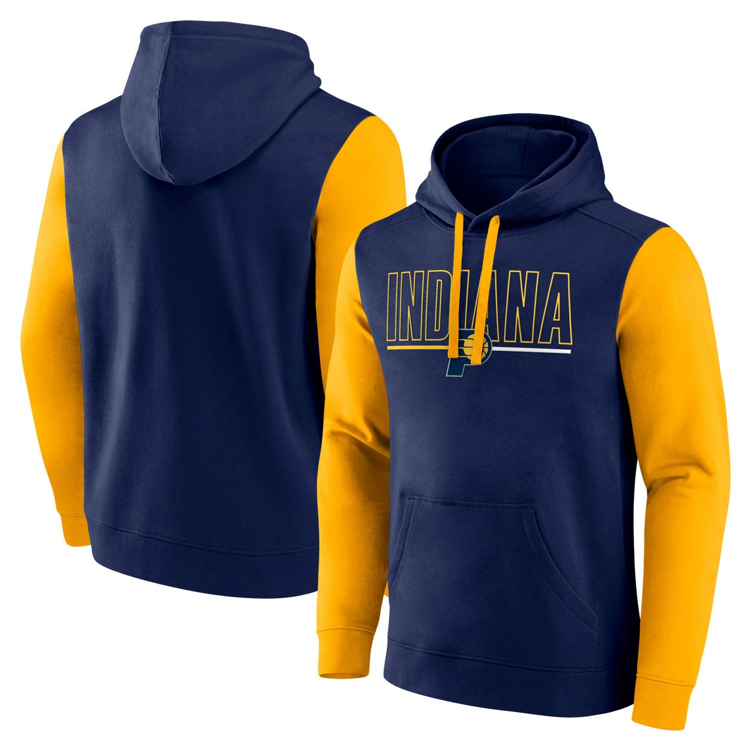 Indiana Pacers Outline Colorblock Pullover Hoodie