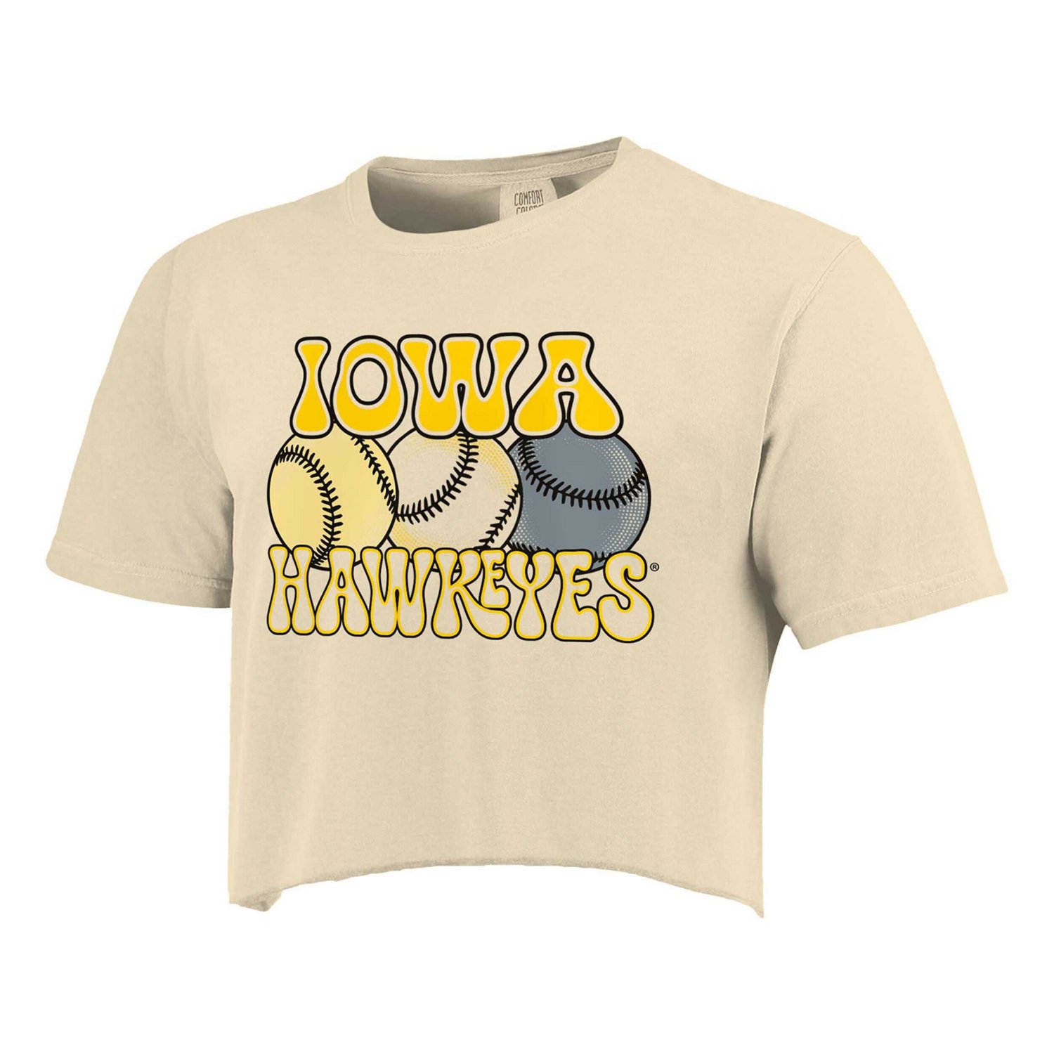 Iowa Hawkeyes Comfort Colors Baseball Cropped T-Shirt - view number 2