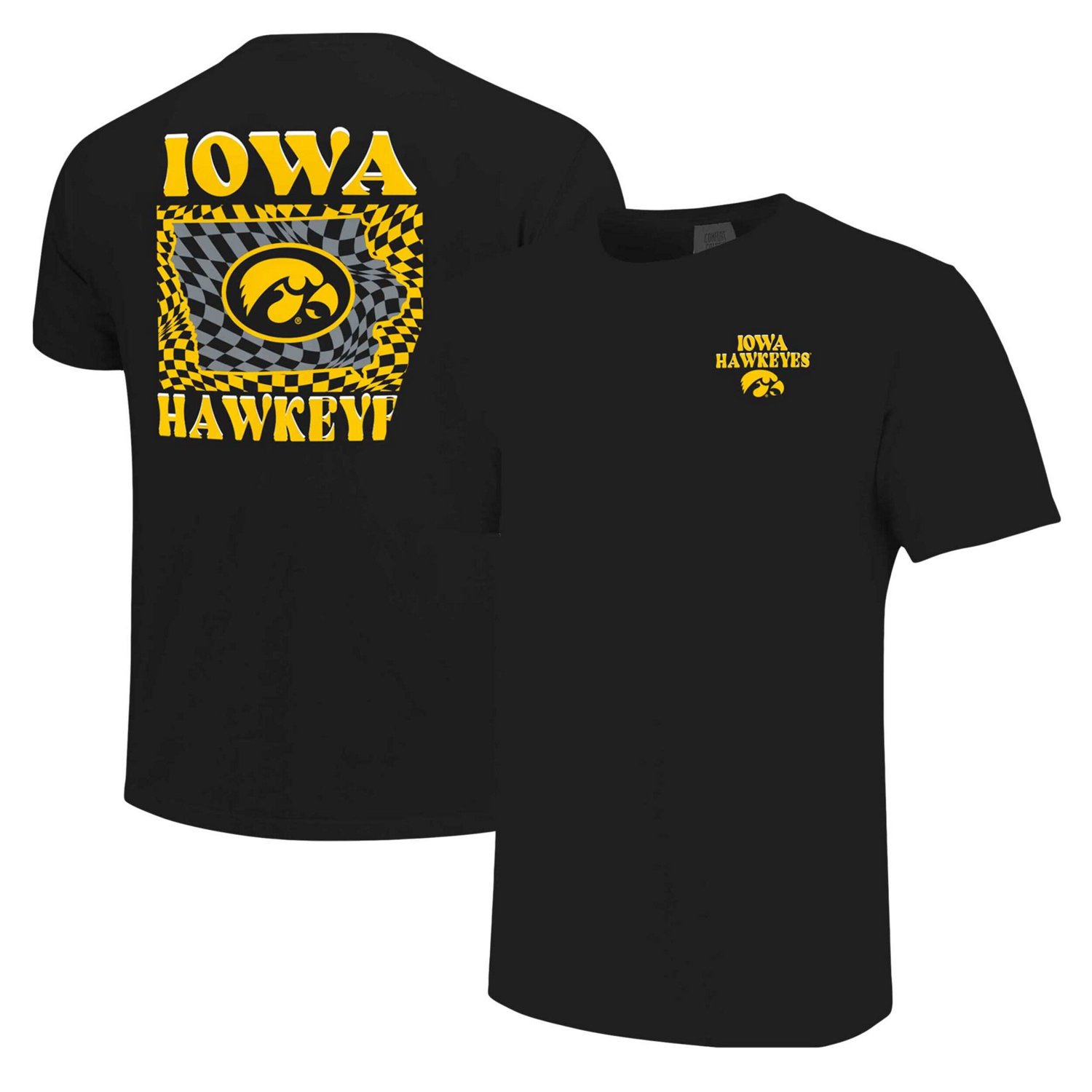Iowa Hawkeyes Comfort Colors Checkered Mascot T-Shirt - view number 1
