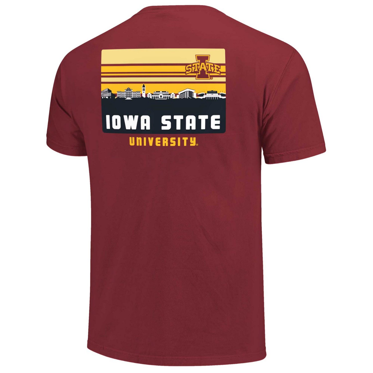 Iowa State Cyclones Striped Campus Skyline T-Shirt - view number 3