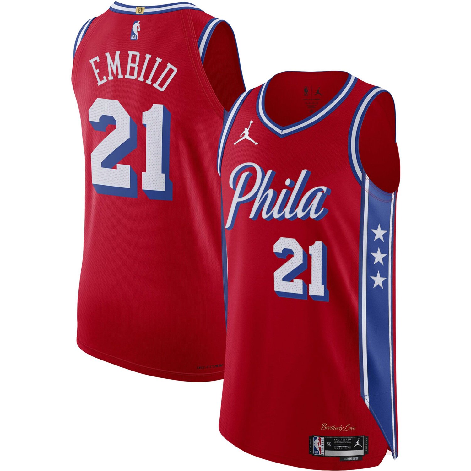 Jordan Brand Joel Embiid Philadelphia 76ers Authentic Player Jersey - Statement Edition