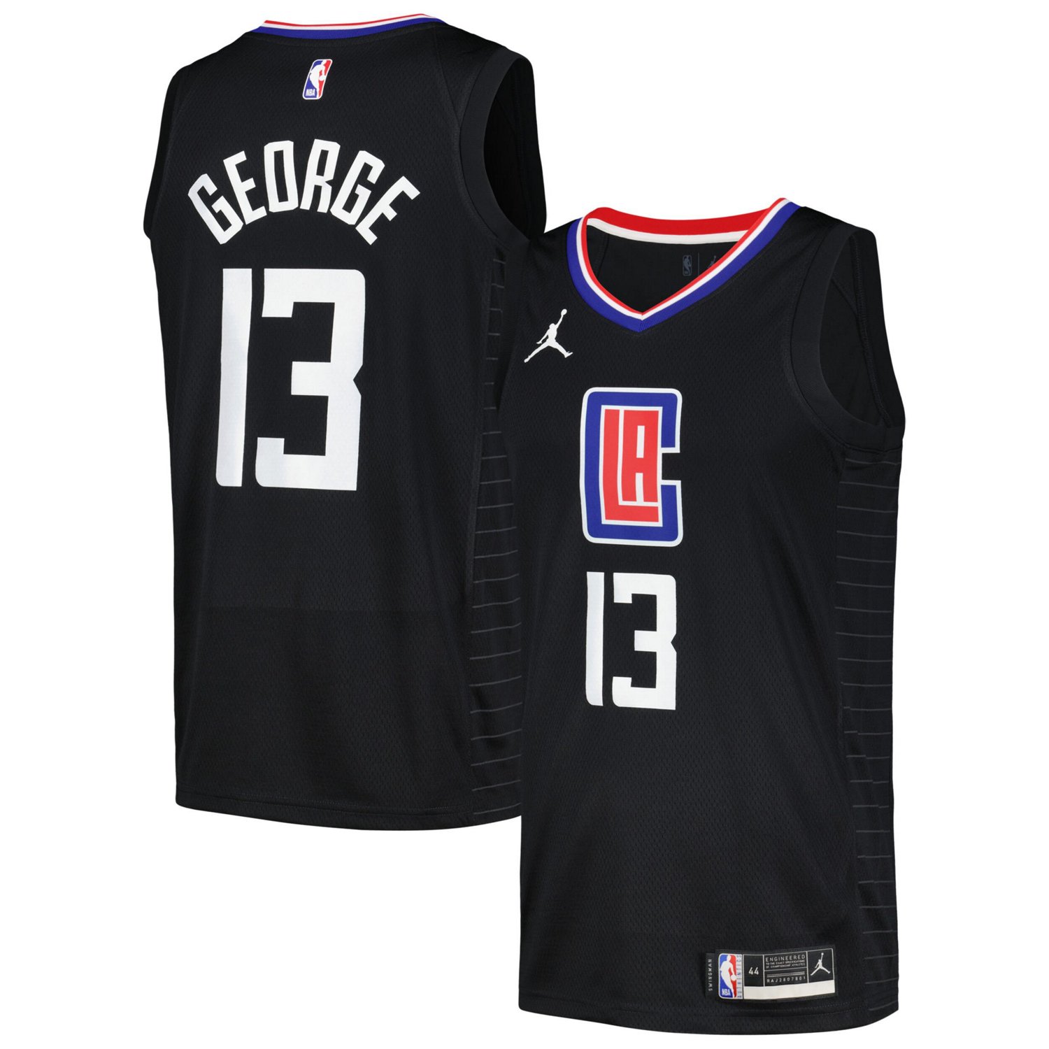 Men s Jordan Brand Paul George Black La Clippers Swingman Player Jersey Statement Edition