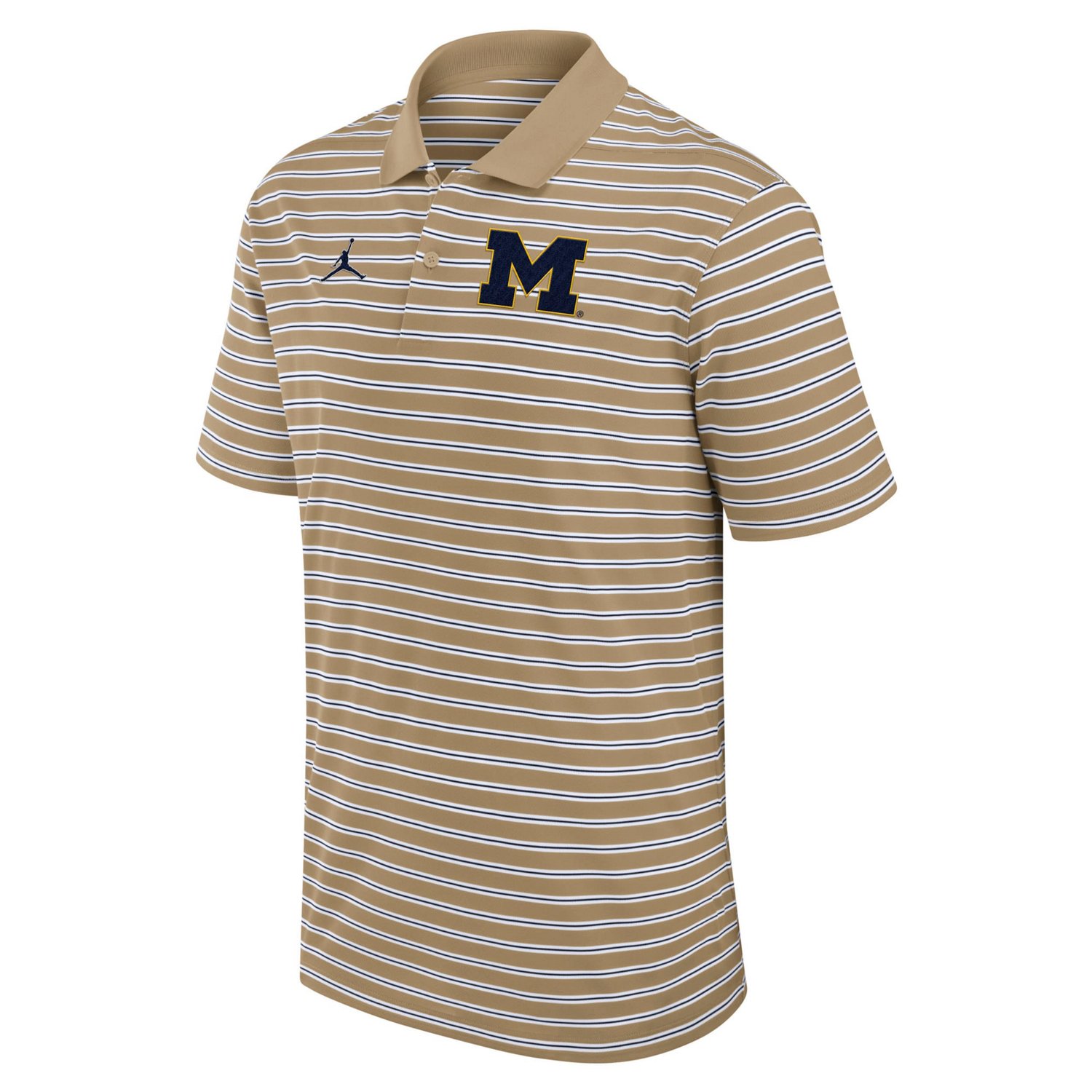 Jordan Brand White Michigan Wolverines Primetime Victory Striped Polo - view number 2