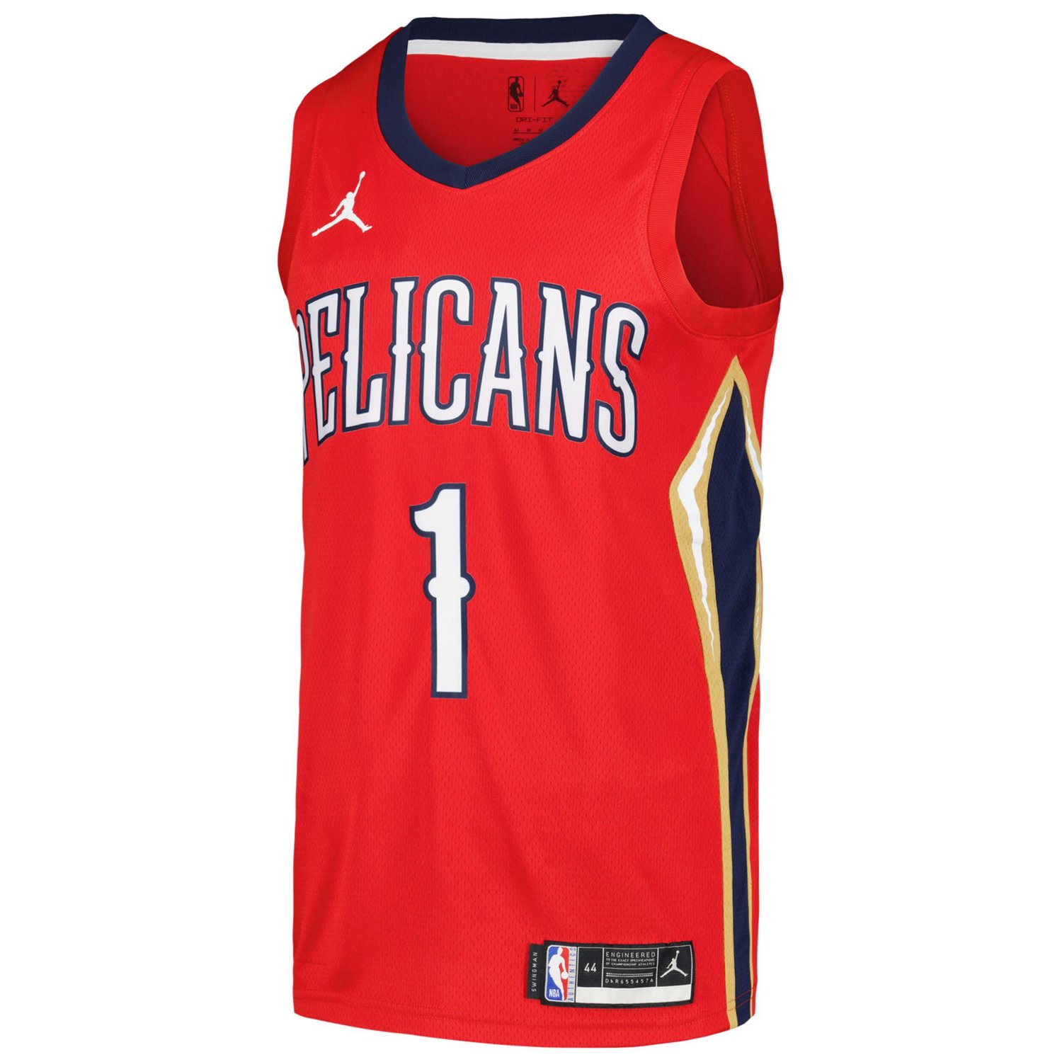 Men s Jordan Brand Zion Williamson Red New Orleans Pelicans Swingman Player Jersey Statement Edition Size Medium