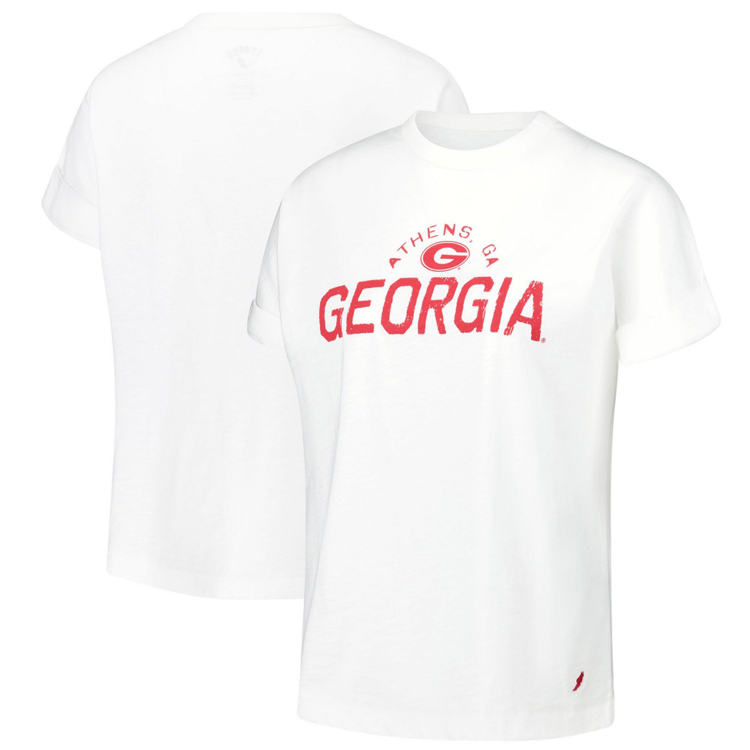 League Collegiate Wear Georgia Bulldogs Slub Rolled Cuff T-Shirt