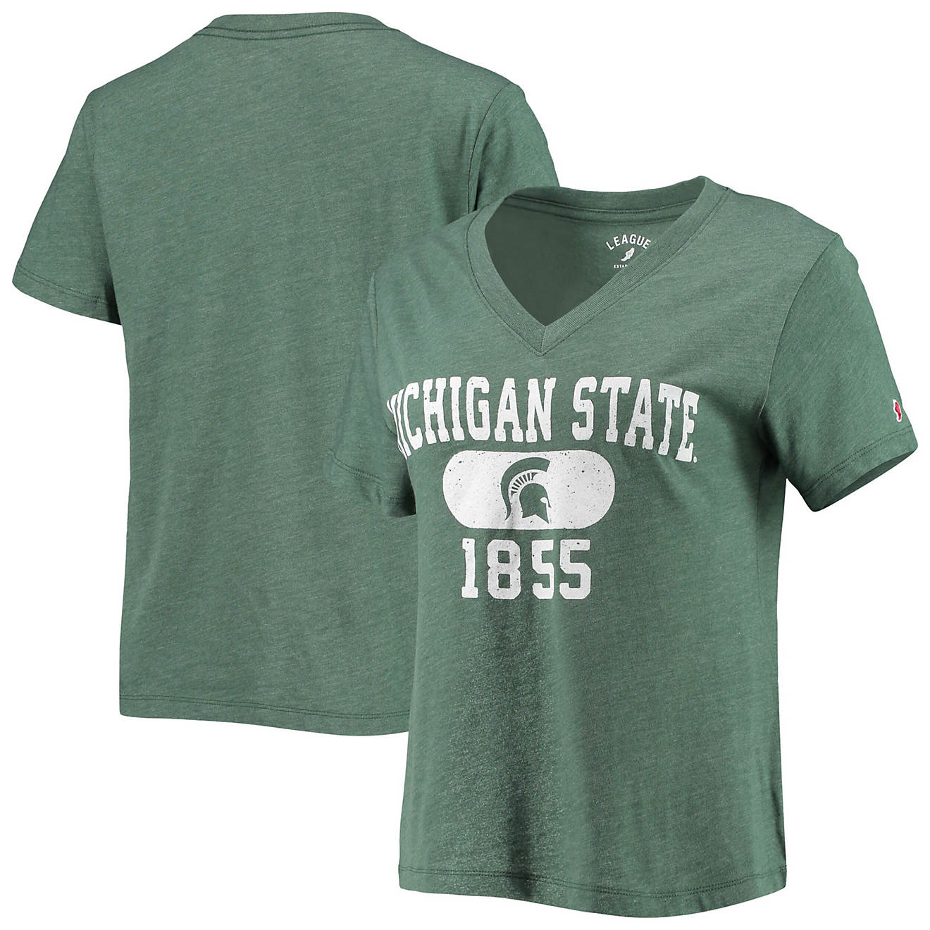 League Collegiate Wear Heathered Michigan State Spartans Intramural Boyfriend Tri-Blend V-Neck T-Shirt                           - view number 1