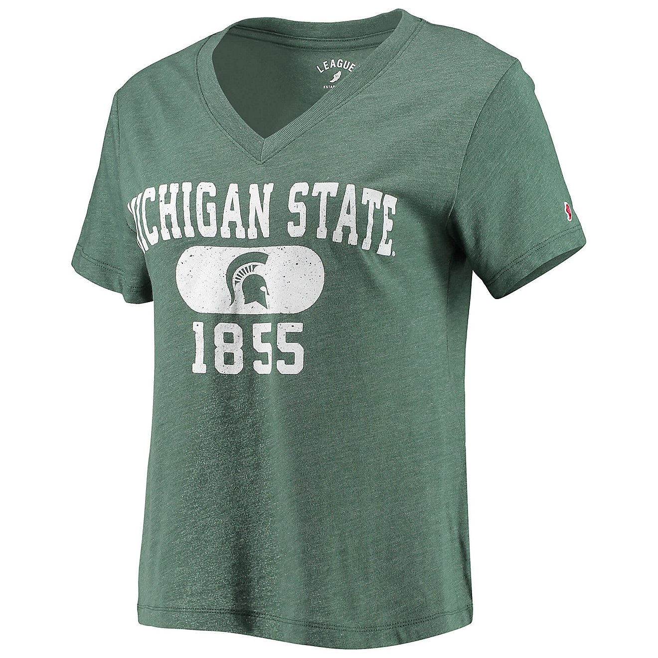 League Collegiate Wear Heathered Michigan State Spartans Intramural Boyfriend Tri-Blend V-Neck T-Shirt                           - view number 2
