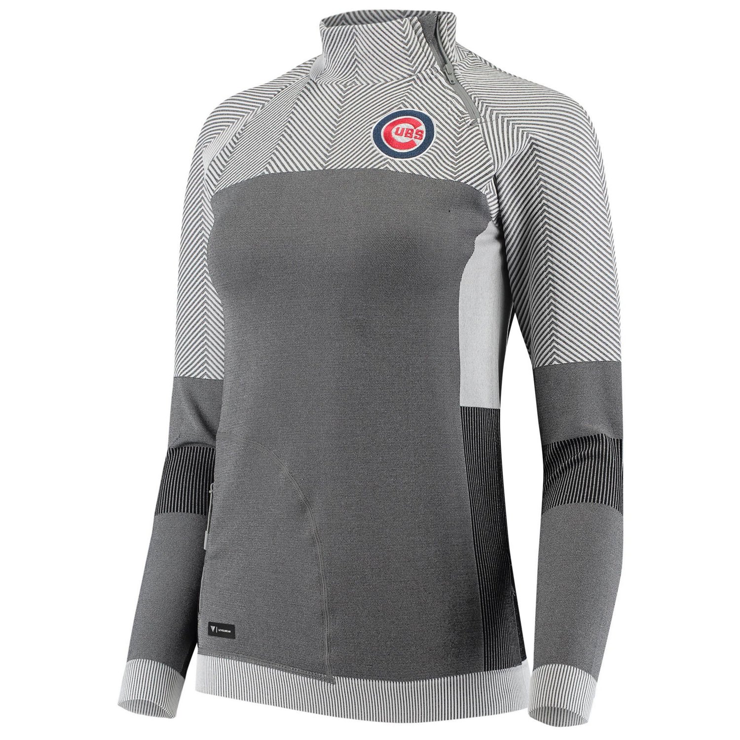 Levelwear Chicago Cubs Verse Asymmetrical Raglan Tri-Blend Quarter-Zip Jacket - view number 2