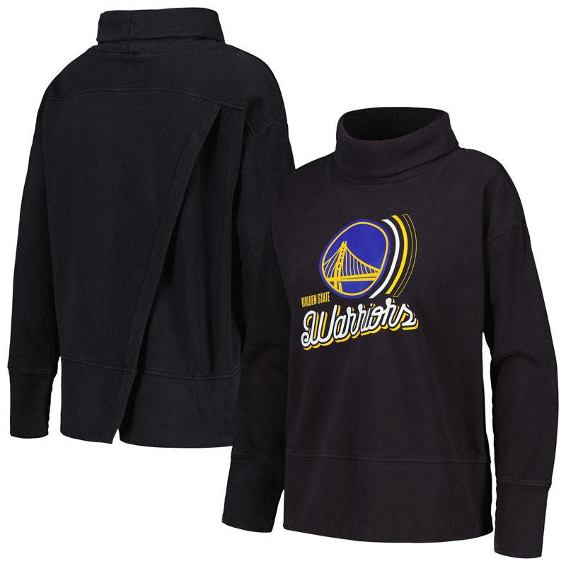 LevelWear Women's Black Golden State Warriors Sunset Pullover Sweatshirt - Black