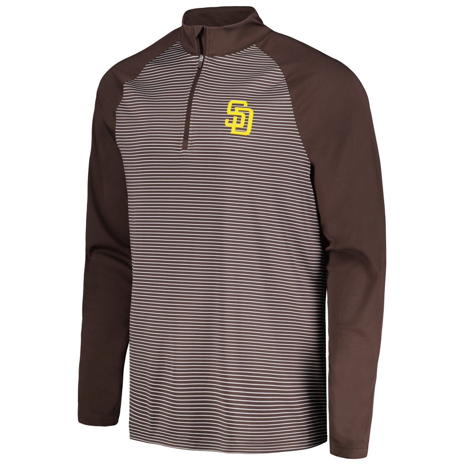 Levelwear San Diego Padres Charter Striped Raglan Quarter-Zip Top - view number 2