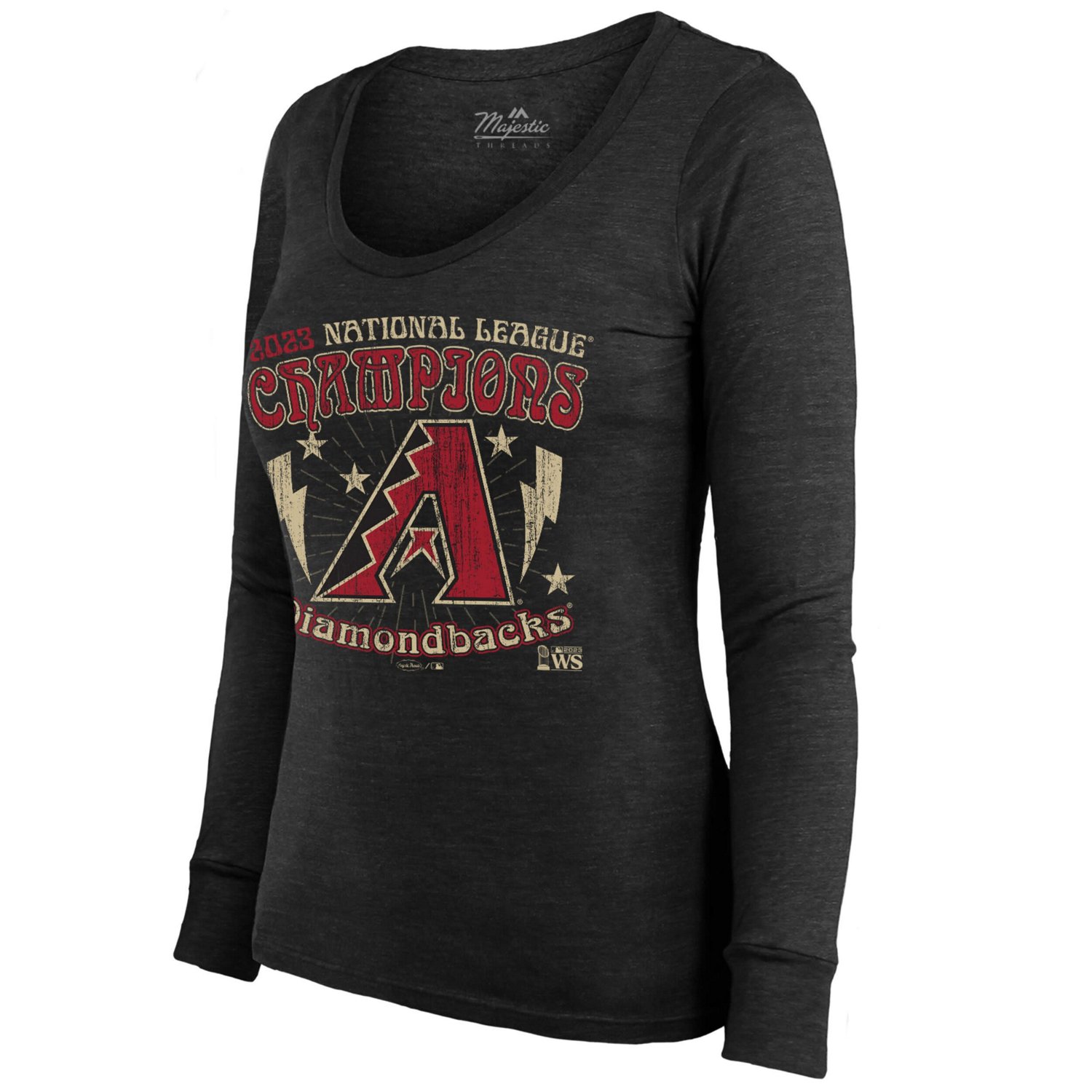 Majestic Threads Arizona Diamondbacks 2023 National League Champions Tour Long Sleeve Tri-Blend T-Shirt                          - view number 2
