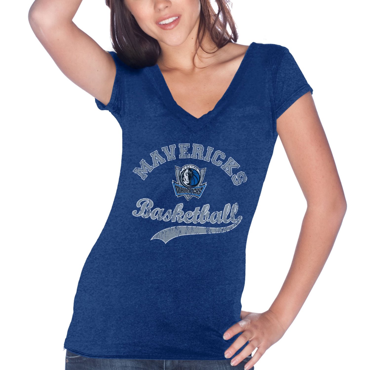 Majestic Threads Dirk Nowitzki Dallas Mavericks Name  Number Tri-Blend T-Shirt                                                   - view number 2
