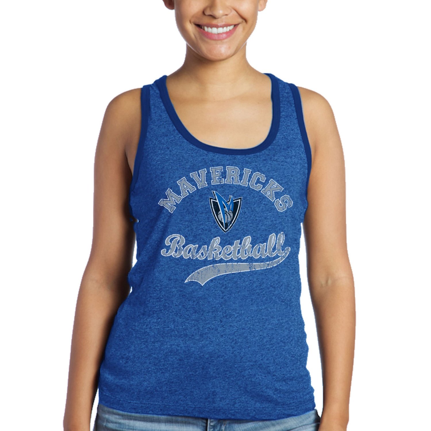 Majestic Threads Dirk Nowitzki Dallas Mavericks Name  Number Tri-Blend Tank Top                                                  - view number 2