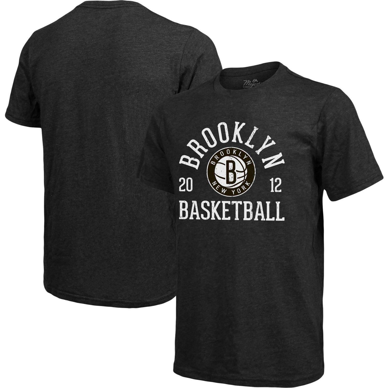 Majestic Threads Heathered Brooklyn Nets Ball Hog Tri-Blend T-Shirt