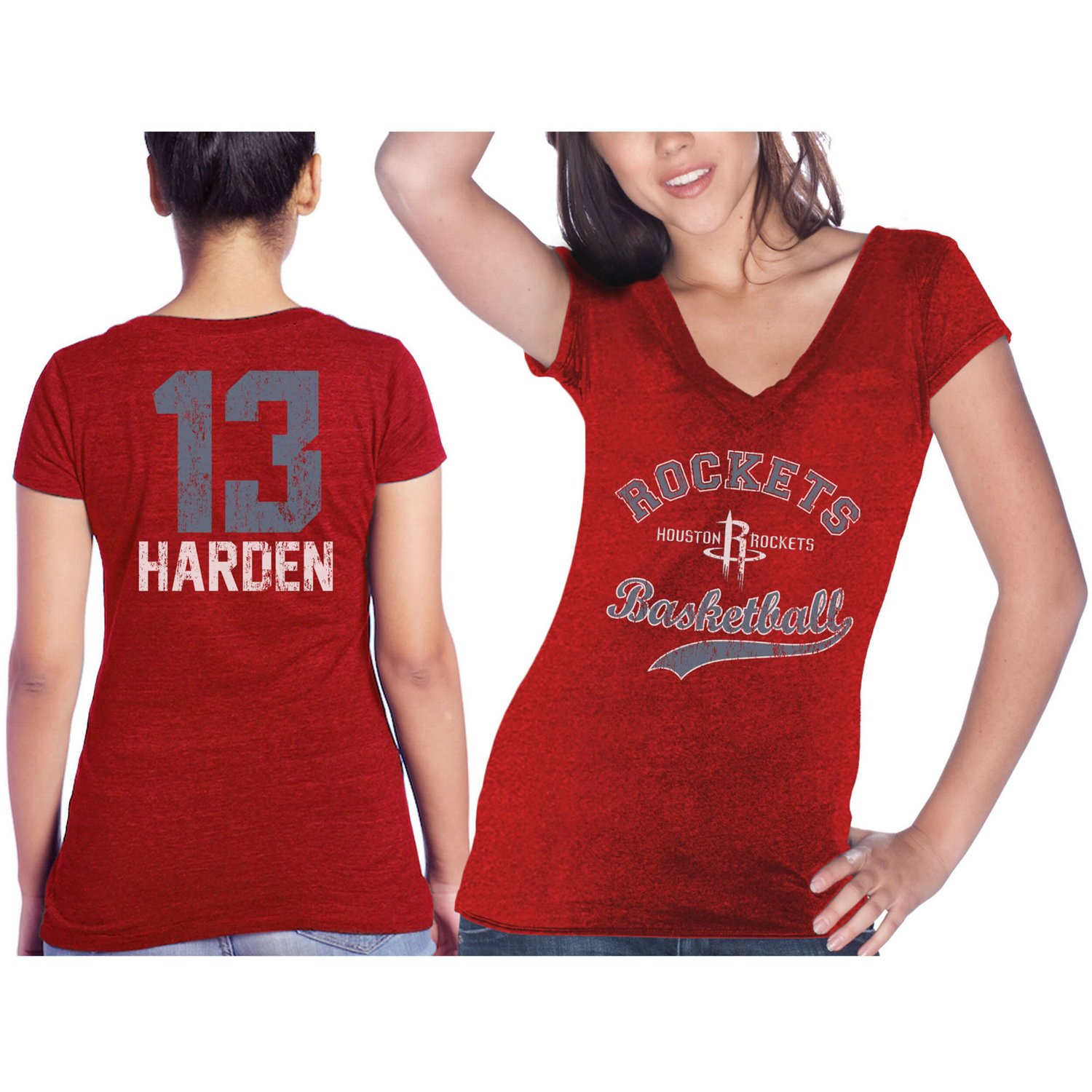Majestic Threads James Harden Houston Rockets Name  Number Tri-Blend T-Shirt                                                     - view number 1