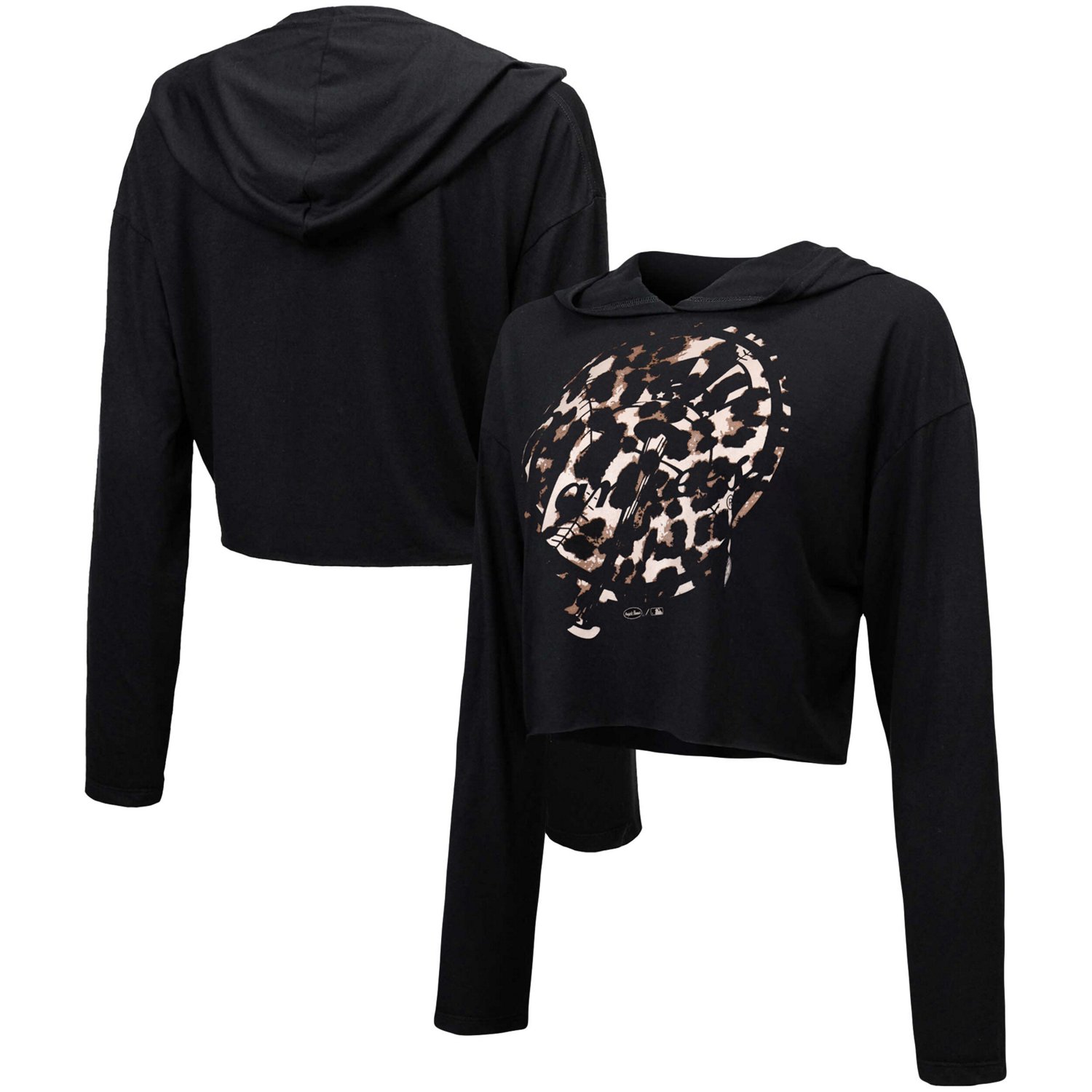 Majestic Threads New York Yankees Leopard Cropped Hoodie