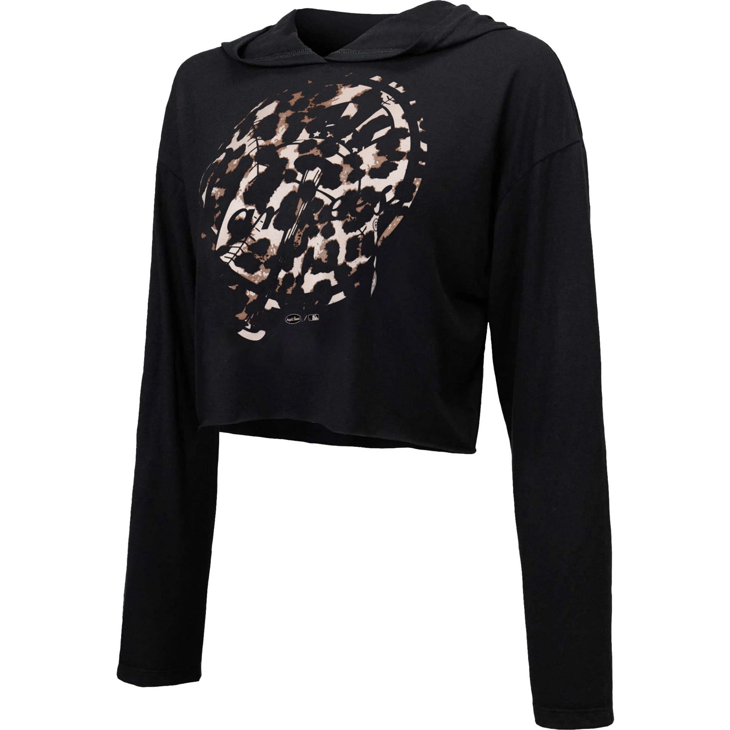 Majestic Threads New York Yankees Leopard Cropped Hoodie