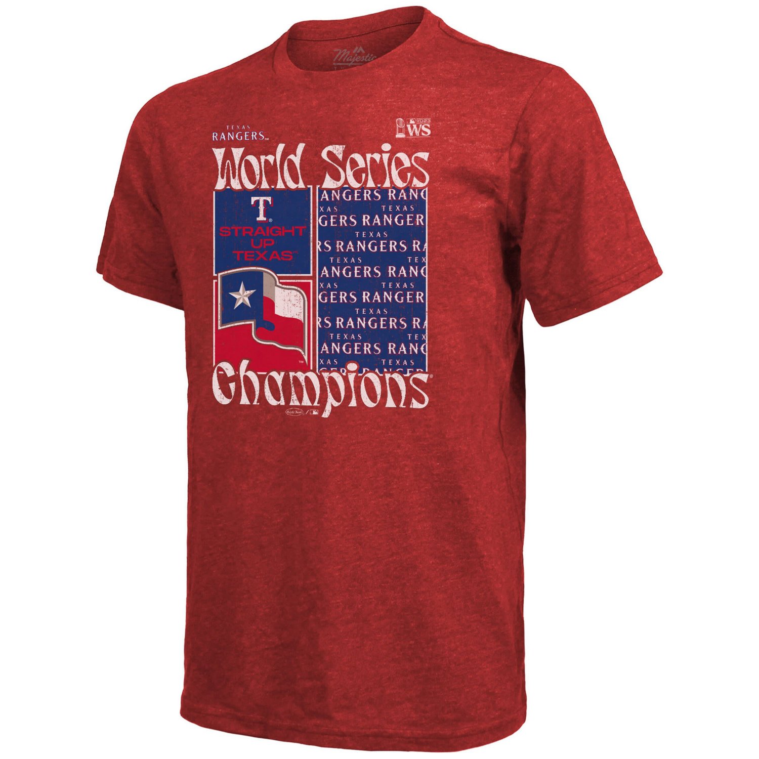 Majestic Threads Texas Rangers 2023 World Series Champions Square Logo T-Shirt