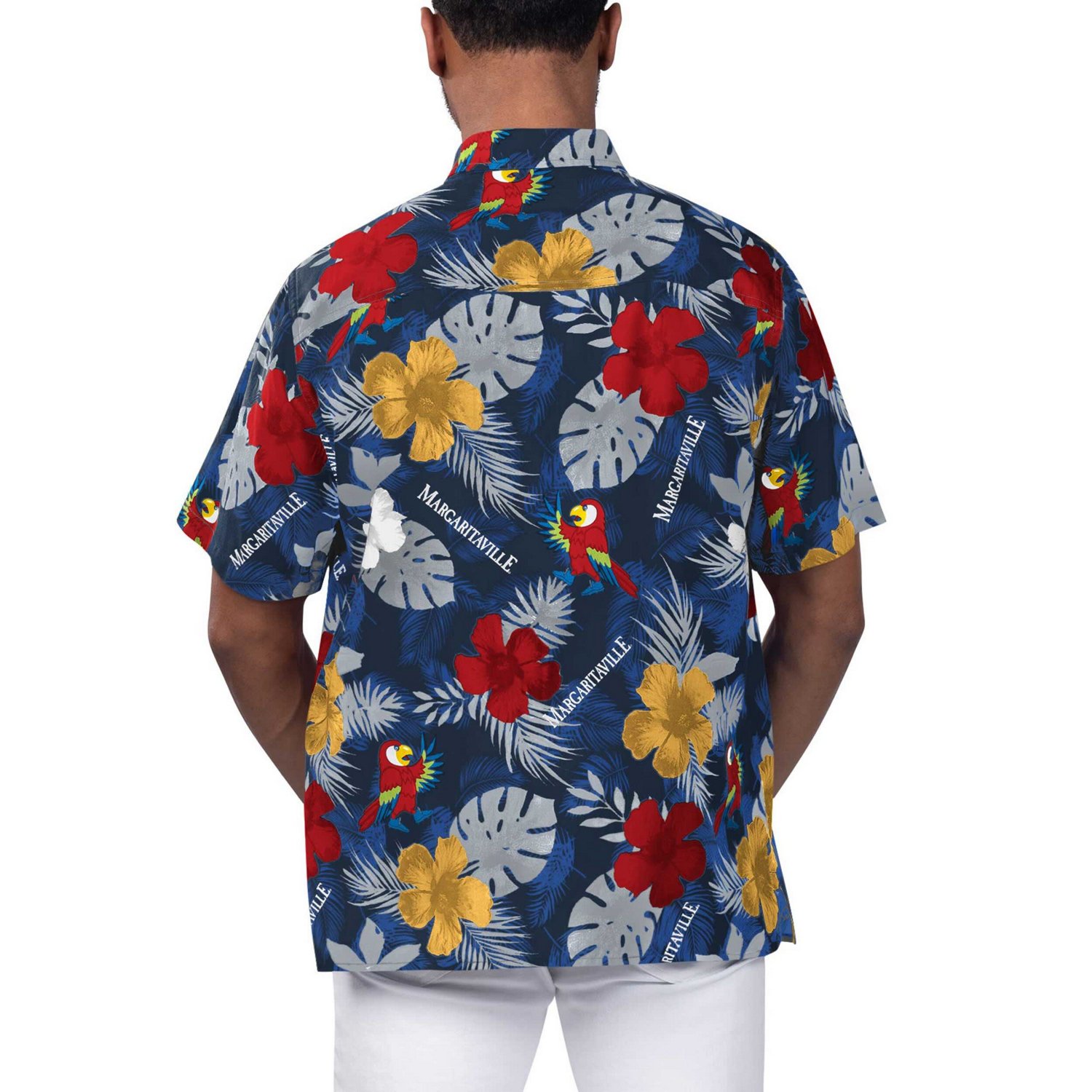 Margaritaville Atlanta Braves Island Life Floral Party Button-Up Shirt