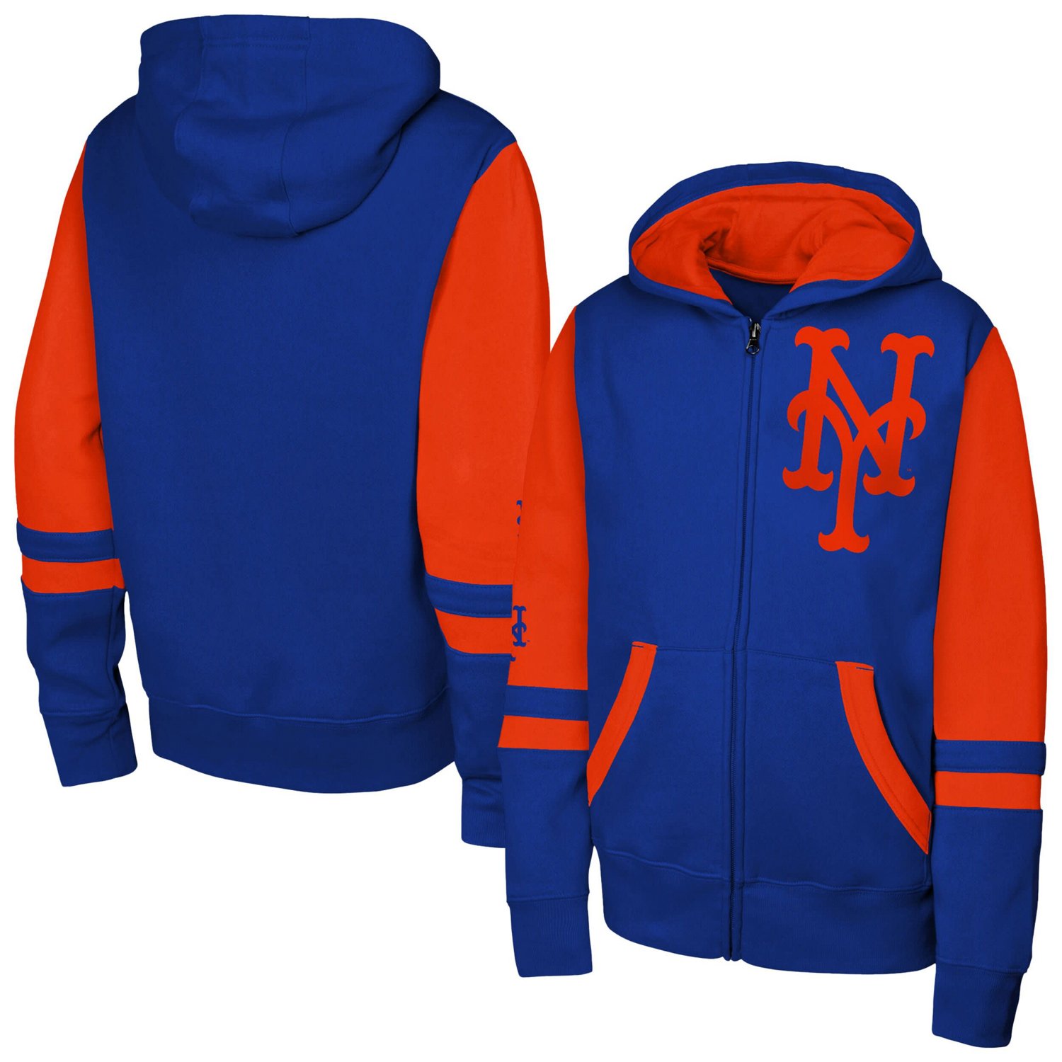Men's Outerstuff New York Mets Stadium Colorblock Full-Zip Hoodie - view number 1