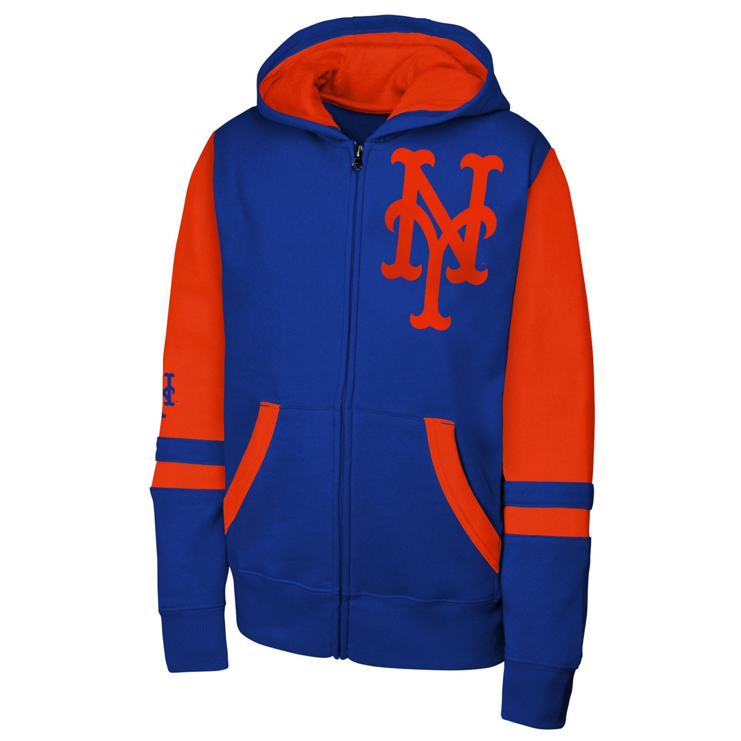 Men's Outerstuff New York Mets Stadium Colorblock Full-Zip Hoodie - view number 2