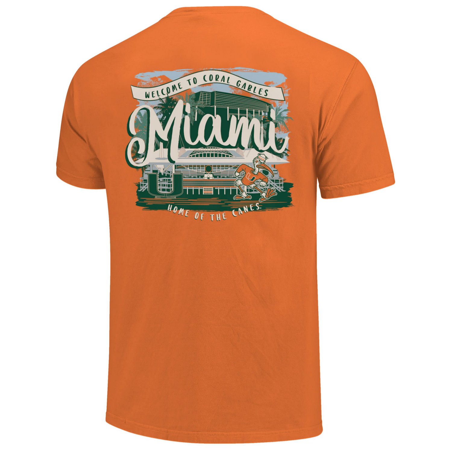 Miami Hurricanes Comfort Colors Campus Scene Drawing Script T-Shirt - view number 3