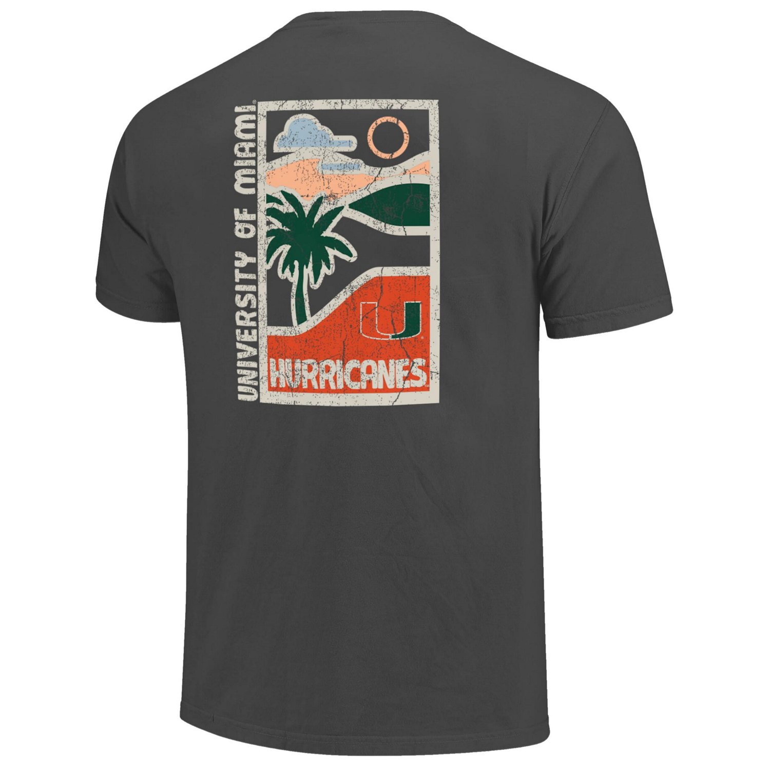 Miami Hurricanes Comfort Colors Minimal Vista Distressed Graphics T-Shirt - view number 3