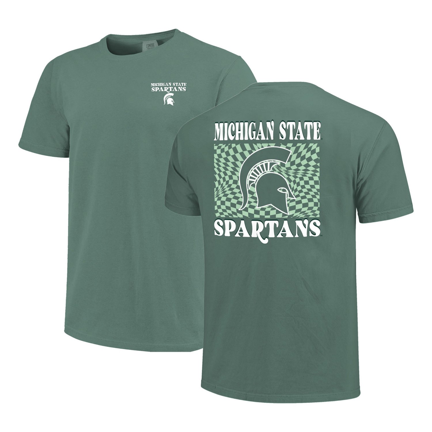 Michigan State Spartans Comfort Colors Checkered Mascot T-Shirt - view number 1