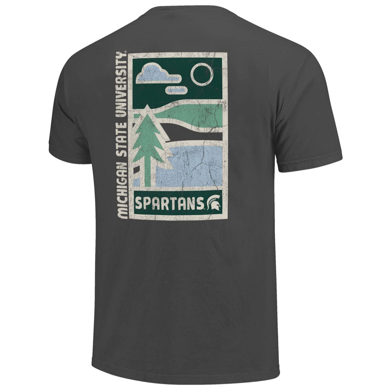 Michigan State Spartans Comfort Colors Minimal Vista Distressed Graphics T-Shirt - view number 3