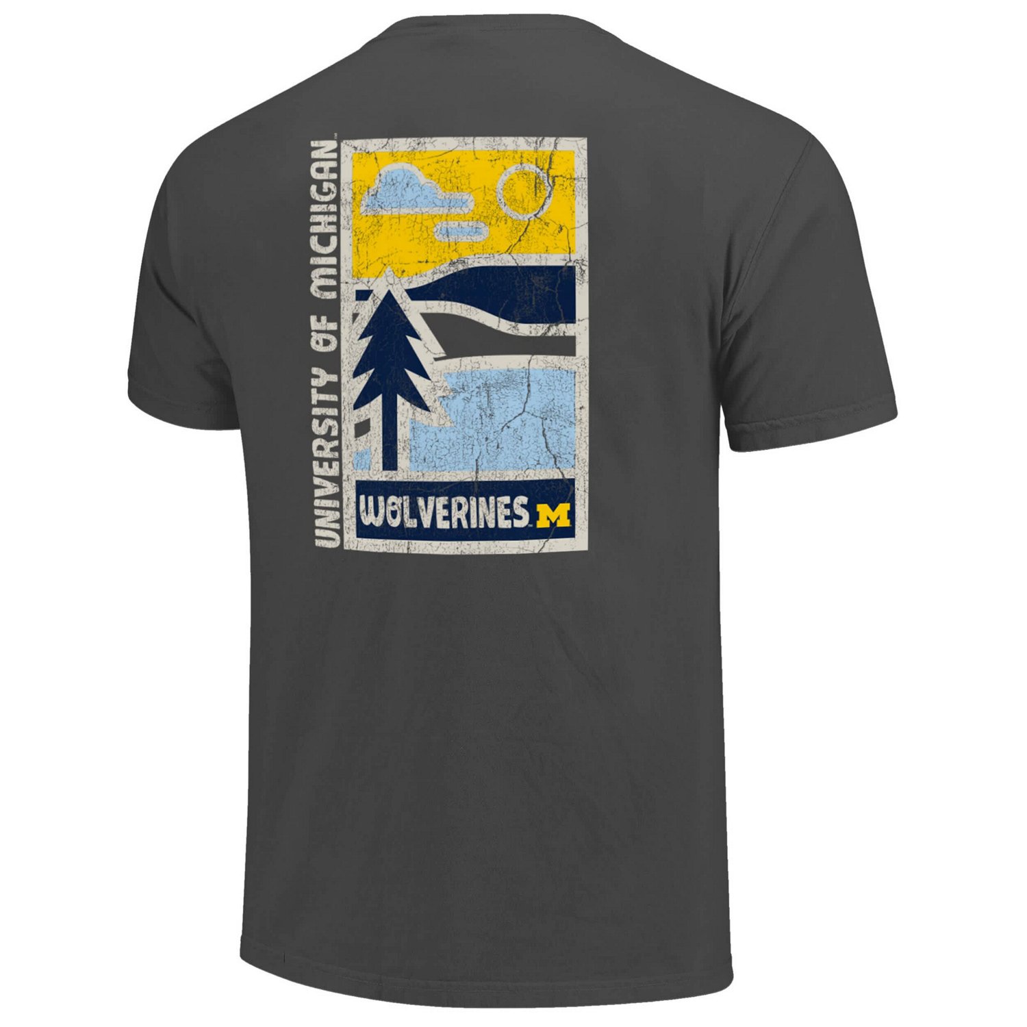 Michigan Wolverines Comfort Colors Minimal Vista Distressed Graphics T-Shirt - view number 3