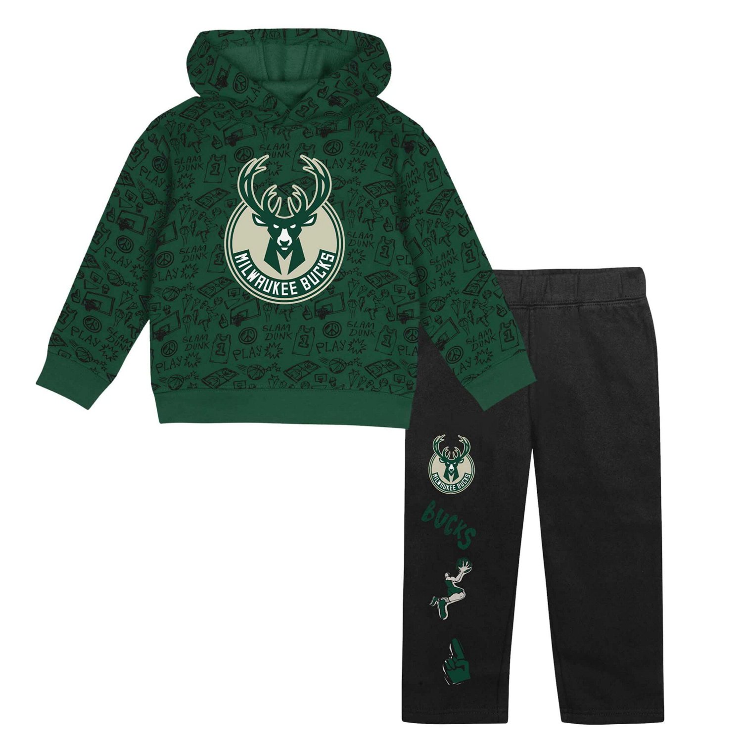 Milwaukee Bucks Give and Go Pullover Hoodie and Sweatpants Set