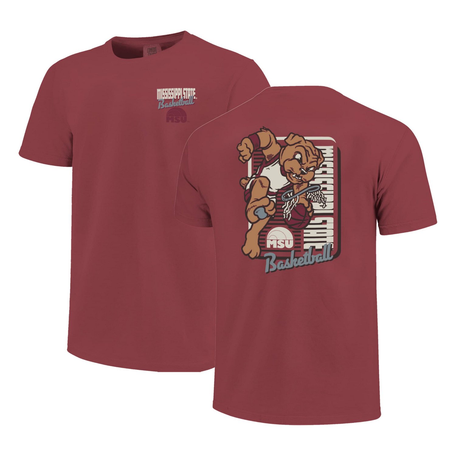 Mississippi State Bulldogs Comfort Colors Mascot Dunk T-Shirt