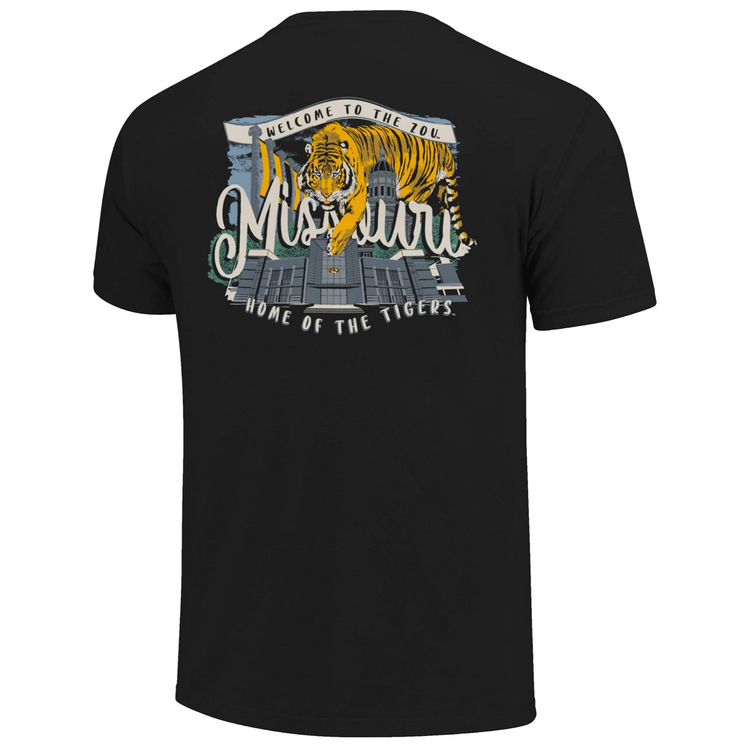 Missouri Tigers Comfort Colors Campus Scene Drawing Script T-Shirt - view number 3