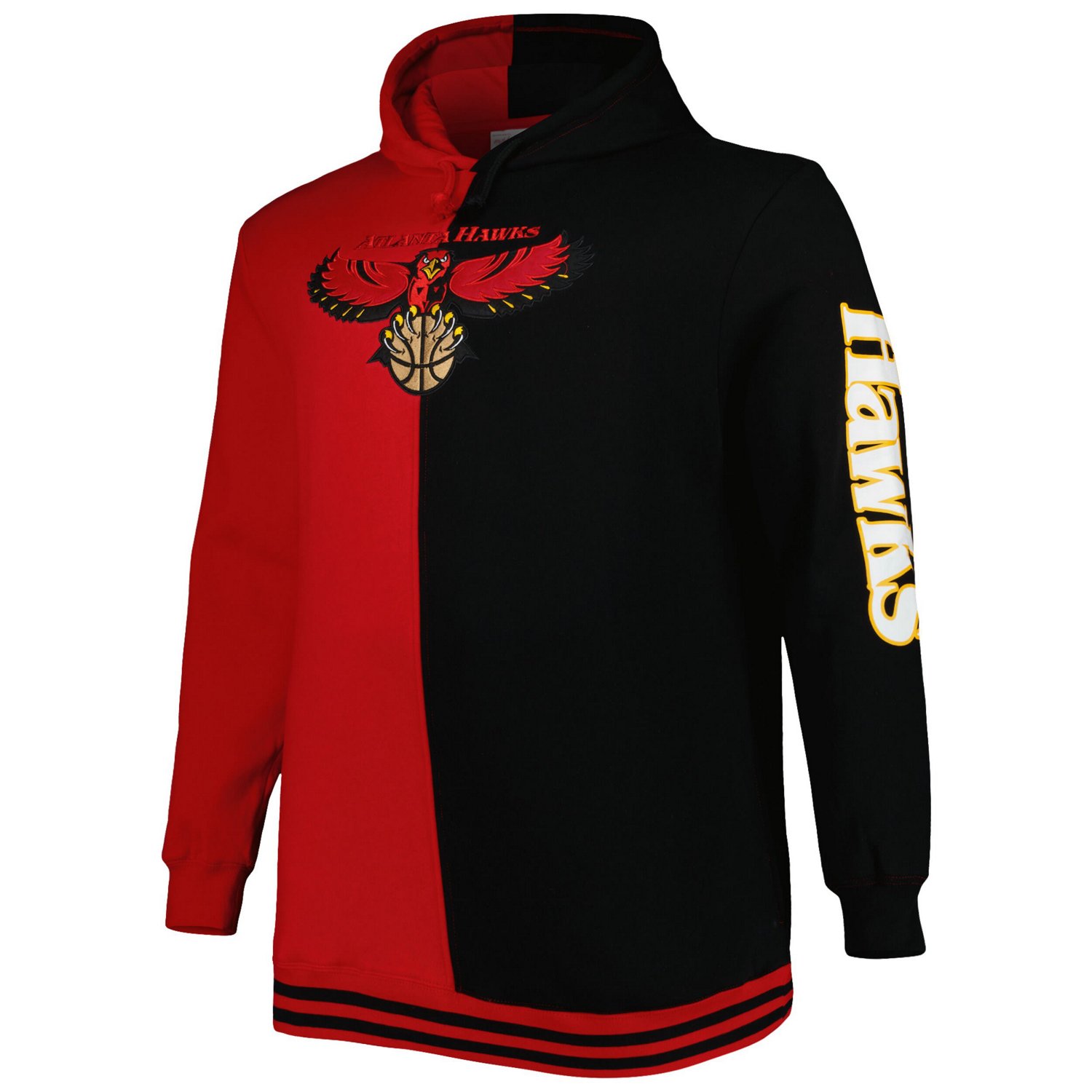 Mitchell  Ness /Black Atlanta Hawks Big  Tall Hardwood Classics Split Pullover Hoodie                                            - view number 2