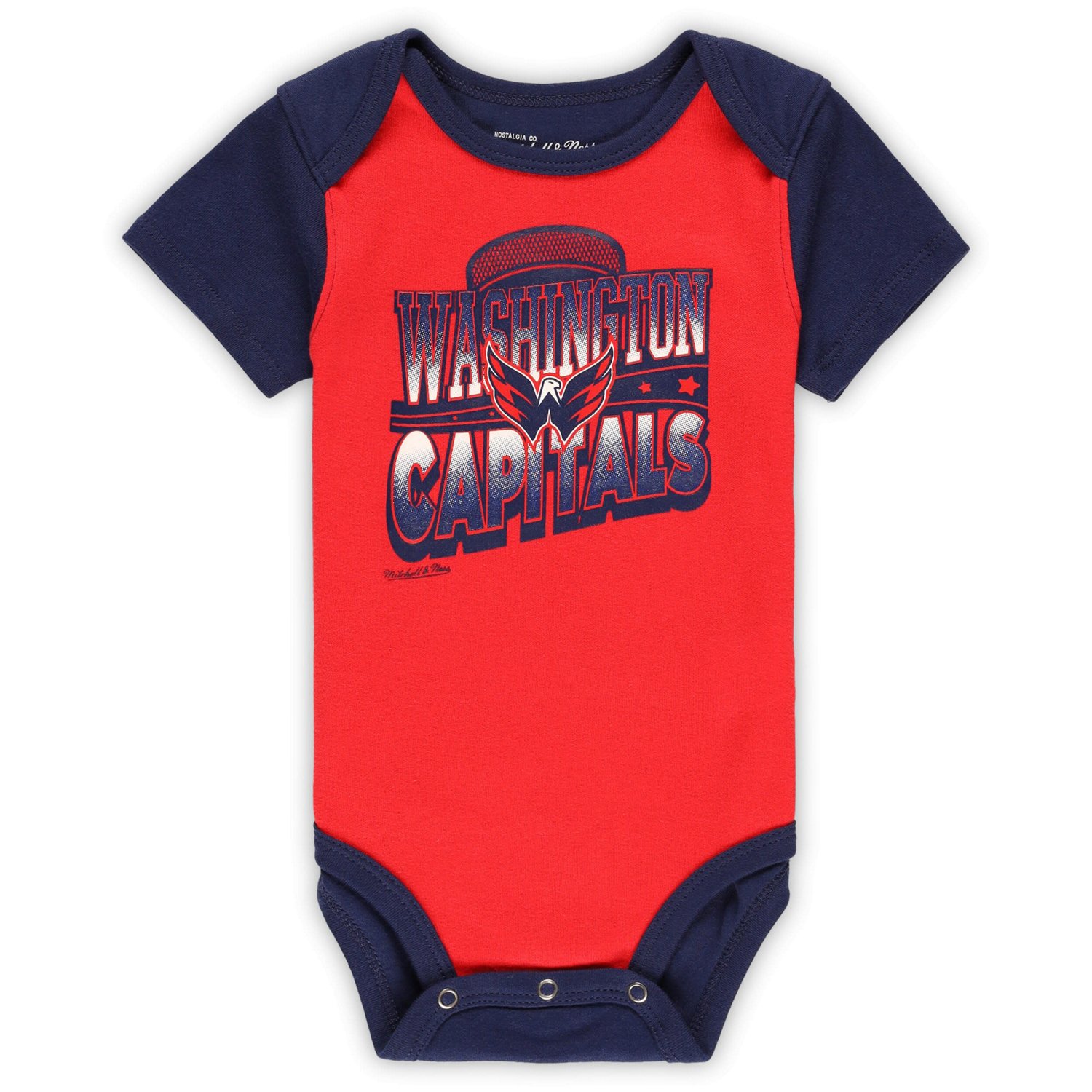 Mitchell  Ness /Navy Washington Capitals Big Score 3-Pack Bodysuit Bib and Bootie Set                                            - view number 2