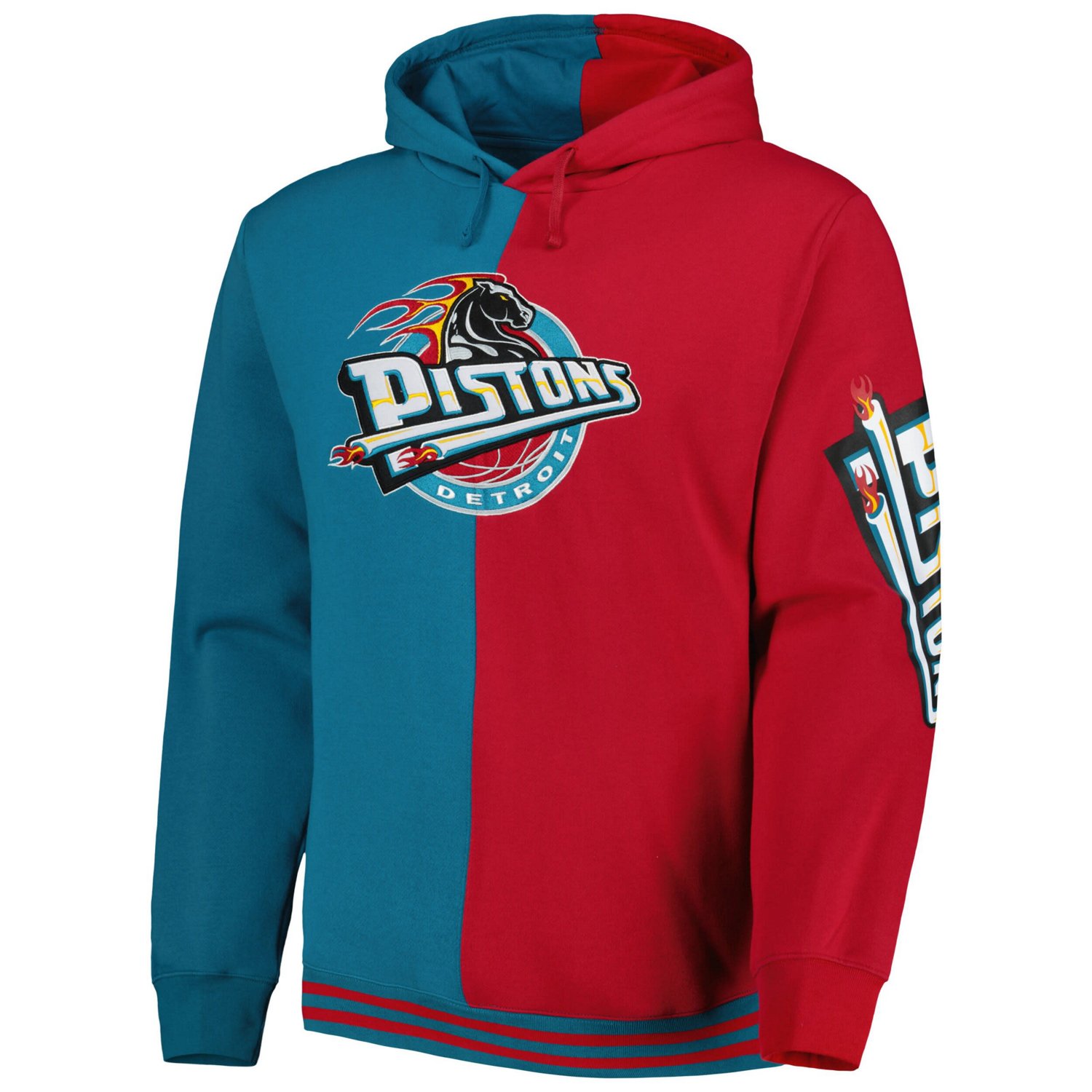 Mitchell  Ness /Red Detroit Pistons Big  Tall Hardwood Classics Split Pullover Hoodie                                            - view number 2