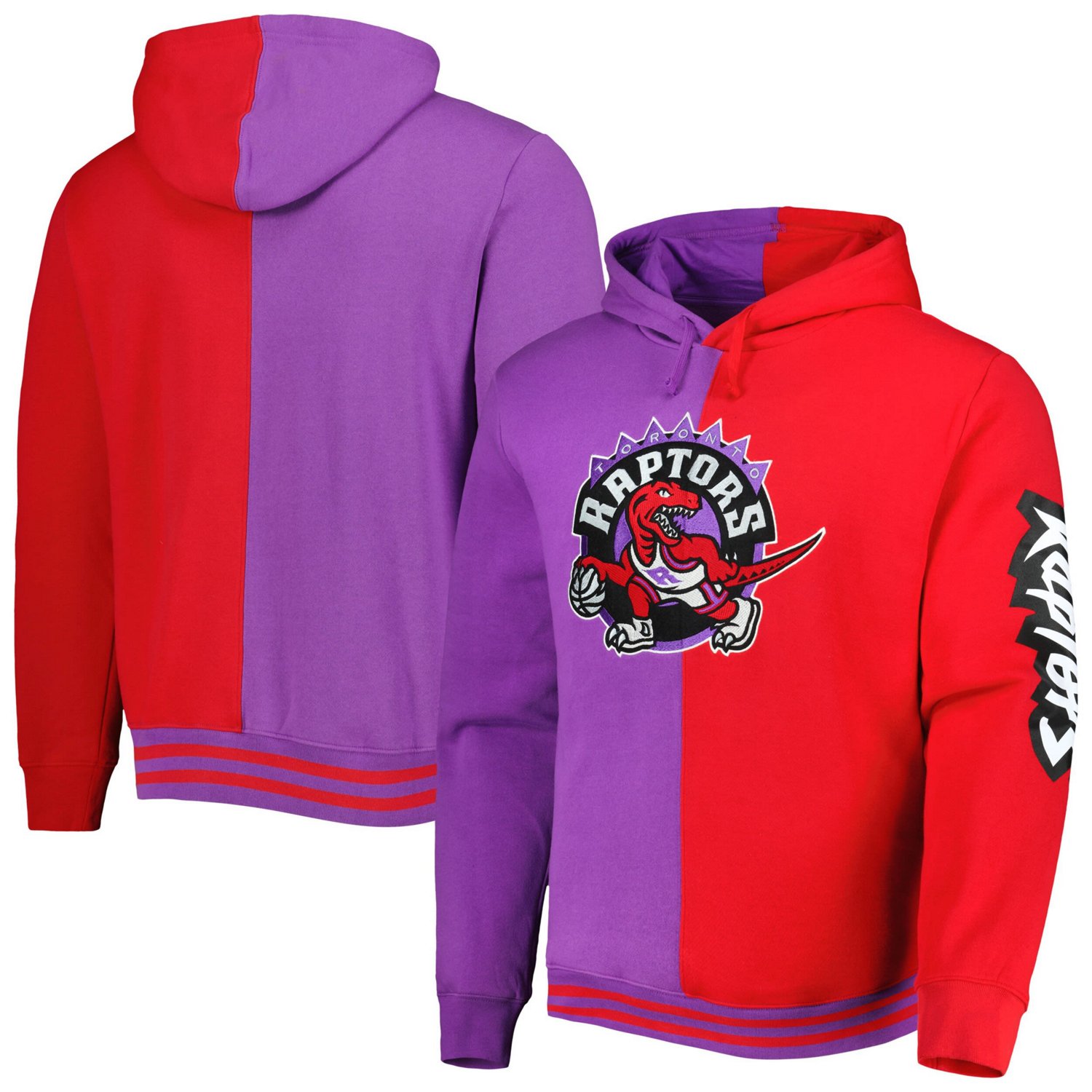 Mitchell  Ness /Red Toronto Raptors Big  Tall Hardwood Classics Split Pullover Hoodie                                            - view number 1