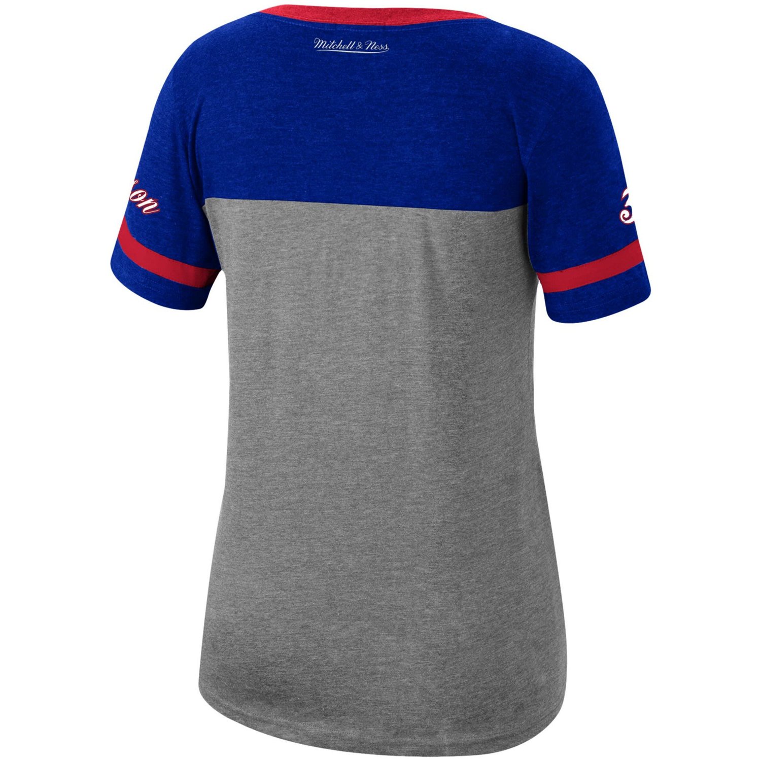 Mitchell  Ness Allen Iverson Heathered Charcoal Philadelphia 76ers Team Captain V-Neck T-Shirt                                   - view number 3